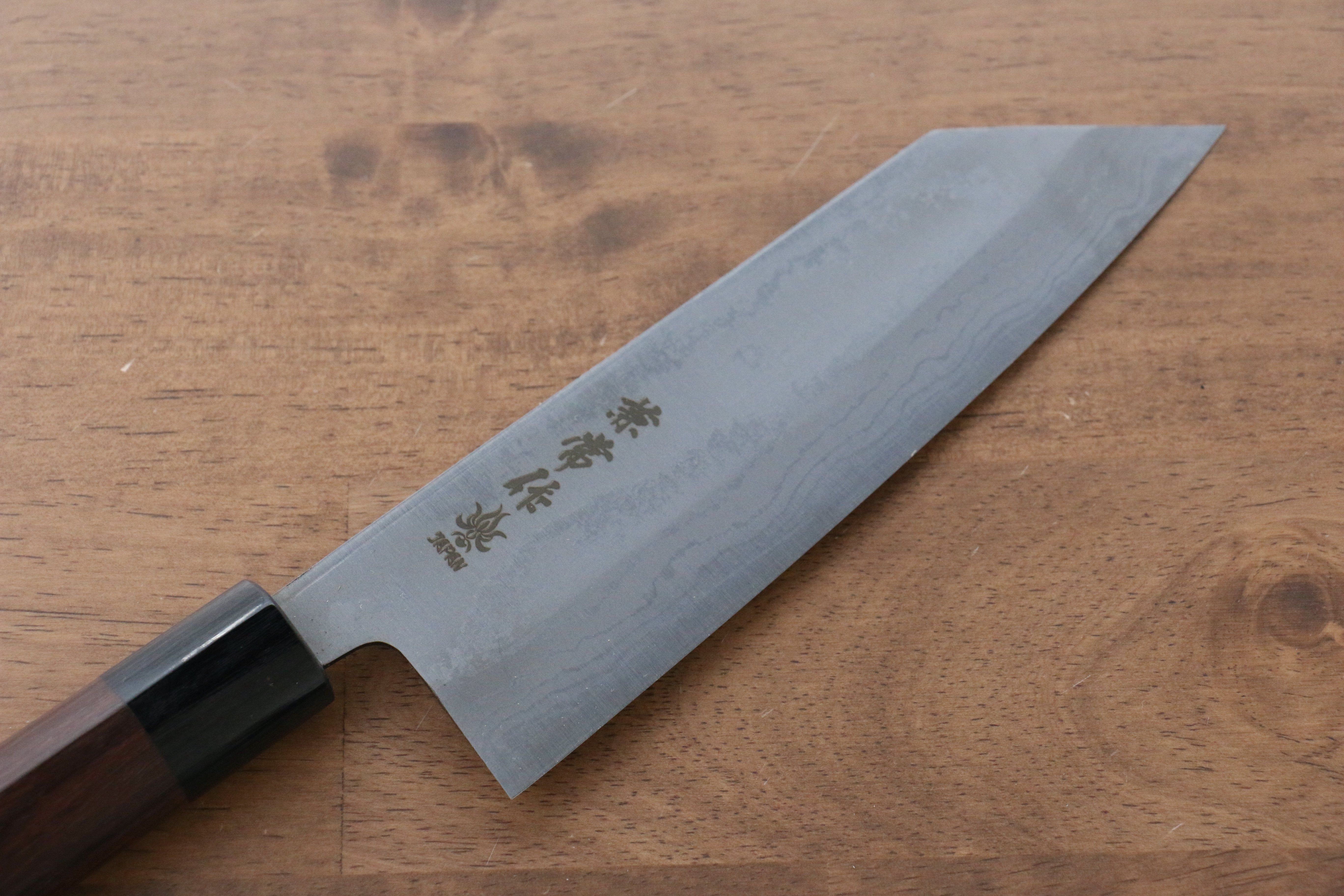兼常 青鋼二號 大馬士革紋 切付 170mm 紫檀木 握把 - 清助刃物