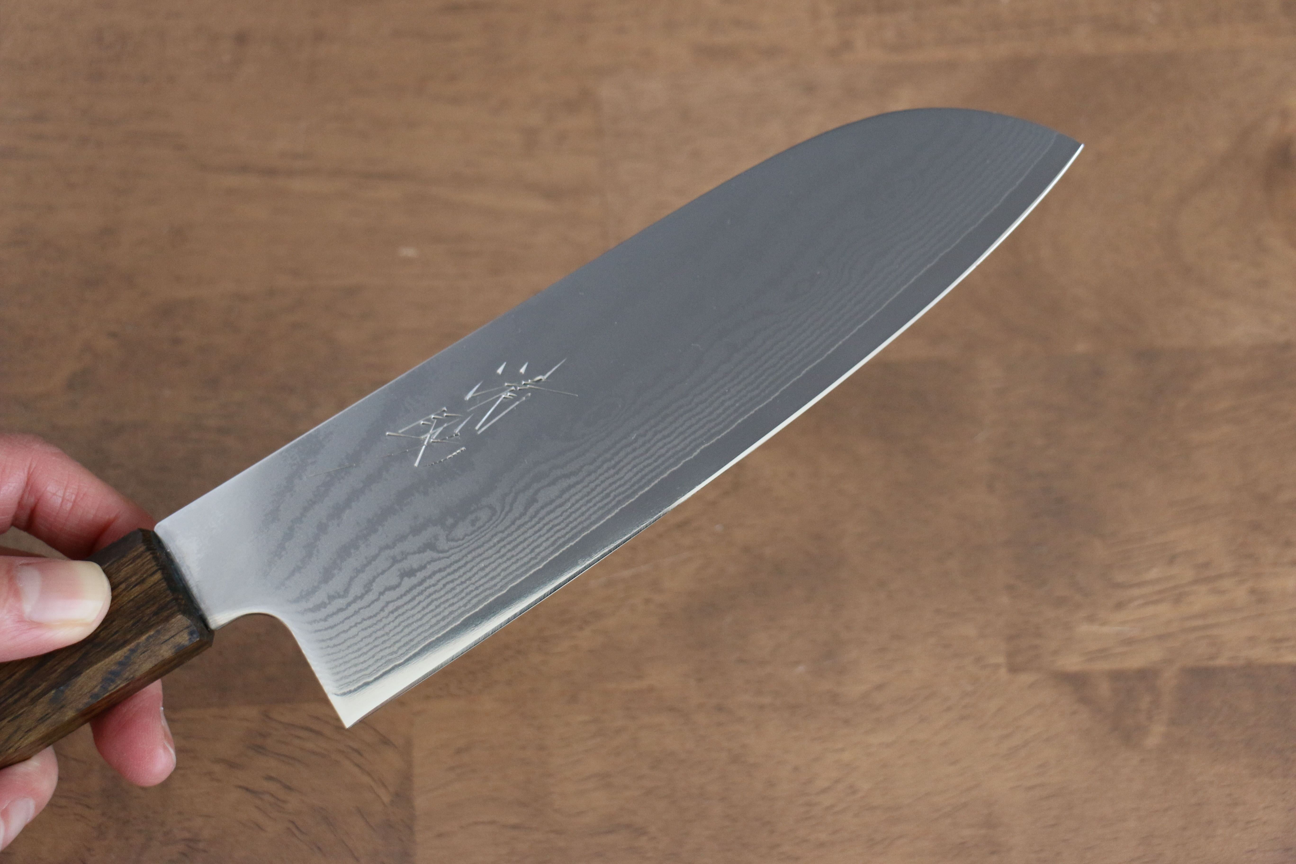清助 VG10 63層大馬士革紋 三德刀 170mm 橡木 握把 - 清助刃物