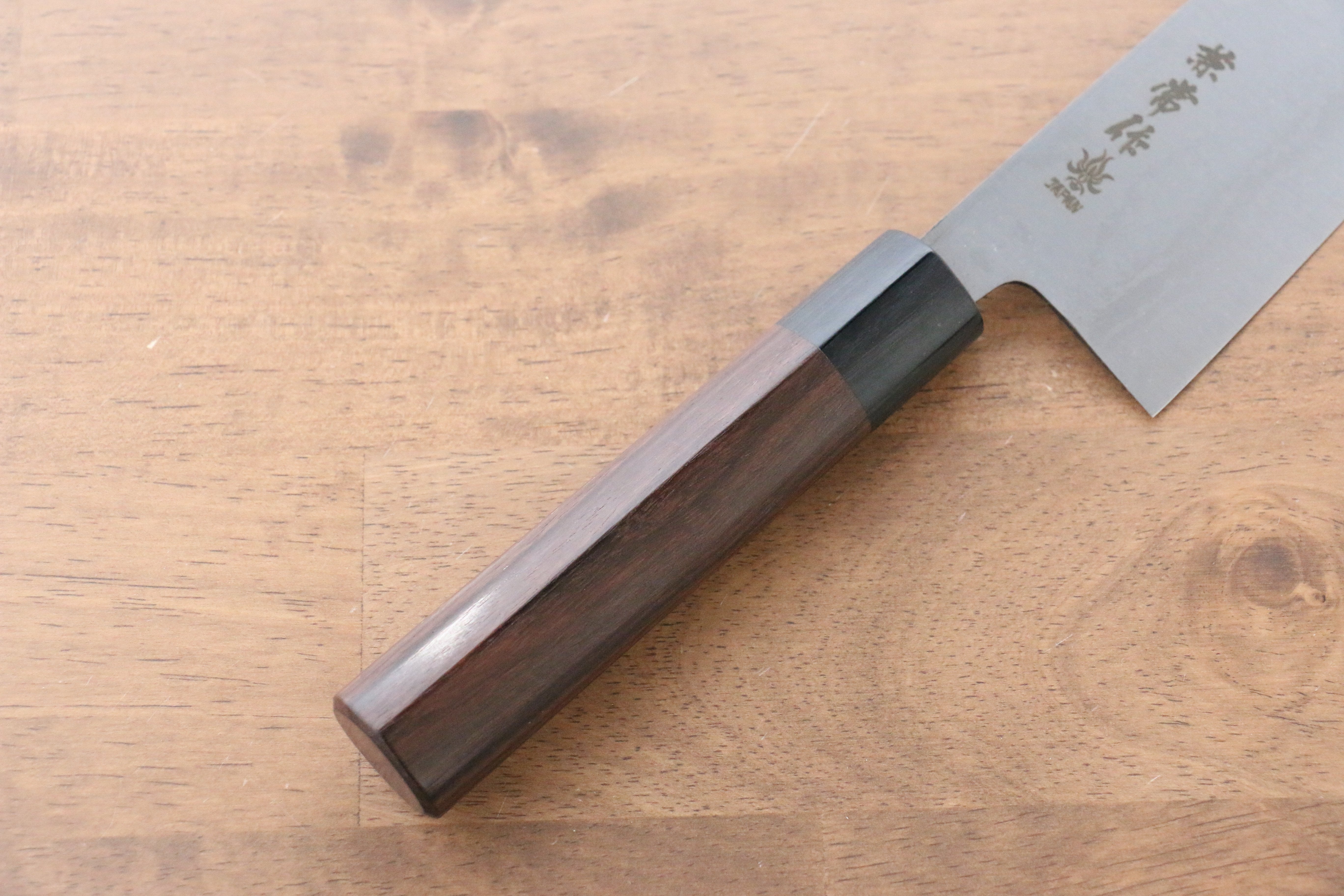 兼常 青鋼二號 大馬士革紋 切付 170mm 紫檀木 握把 - 清助刃物