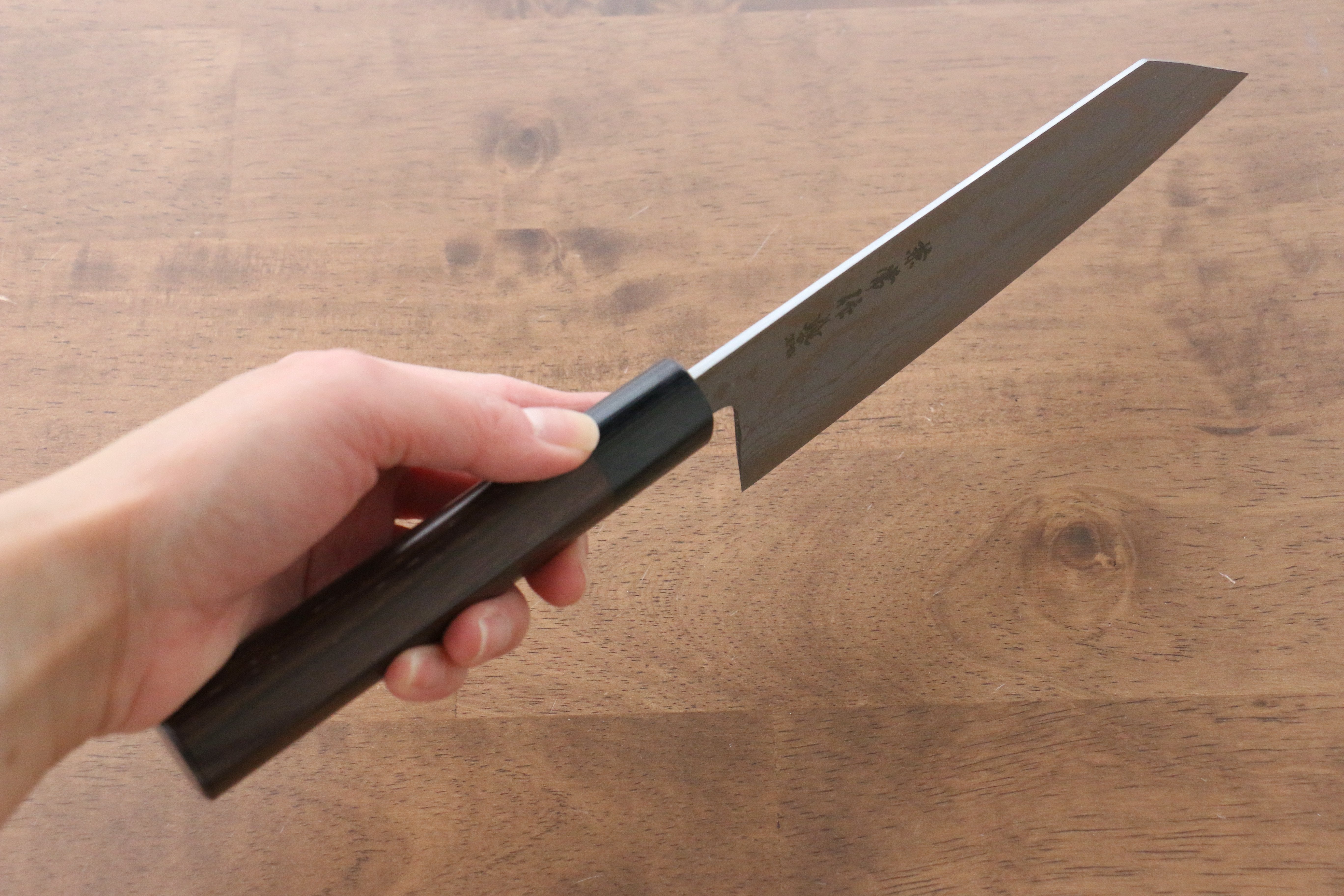 兼常 青鋼二號 大馬士革紋 切付 170mm 紫檀木 握把 - 清助刃物
