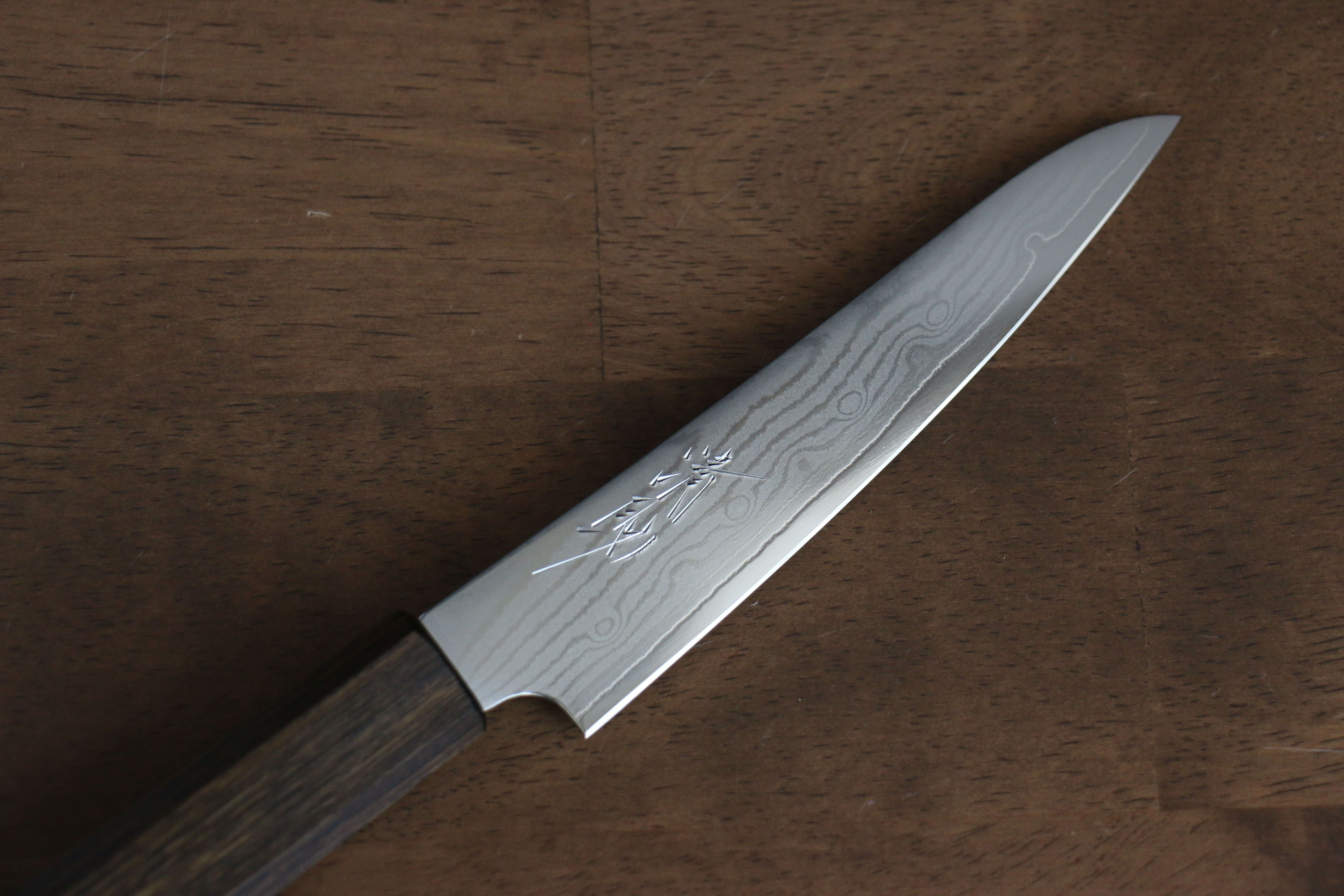 清助 VG10 63層大馬士革紋 多用途小刀 130mm 橡木 握把 - 清助刃物