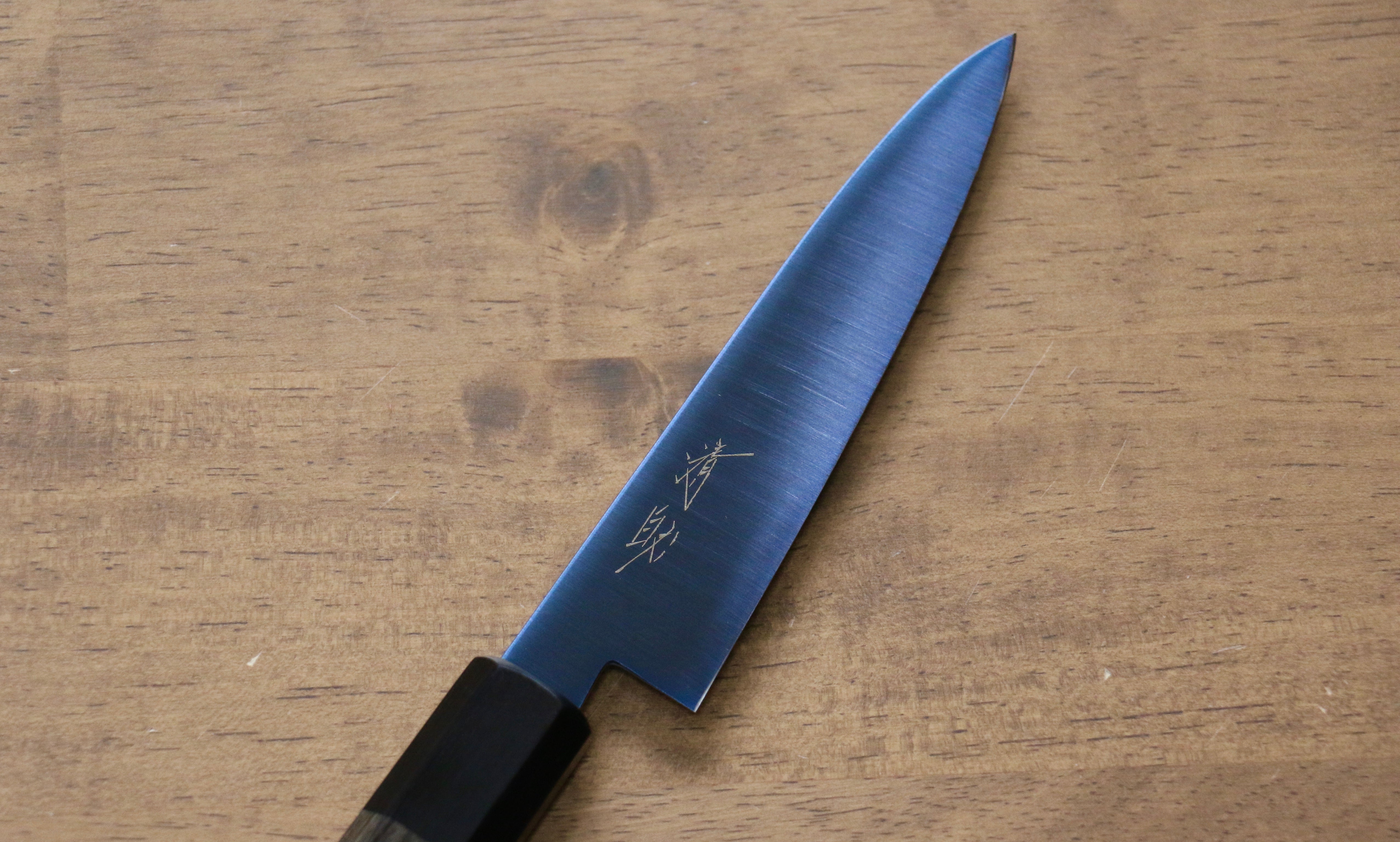 清助 SK-85鋼 離子鍍 打磨處理 多用途小刀 120mm 灰色合成木 握把 - 清助刃物