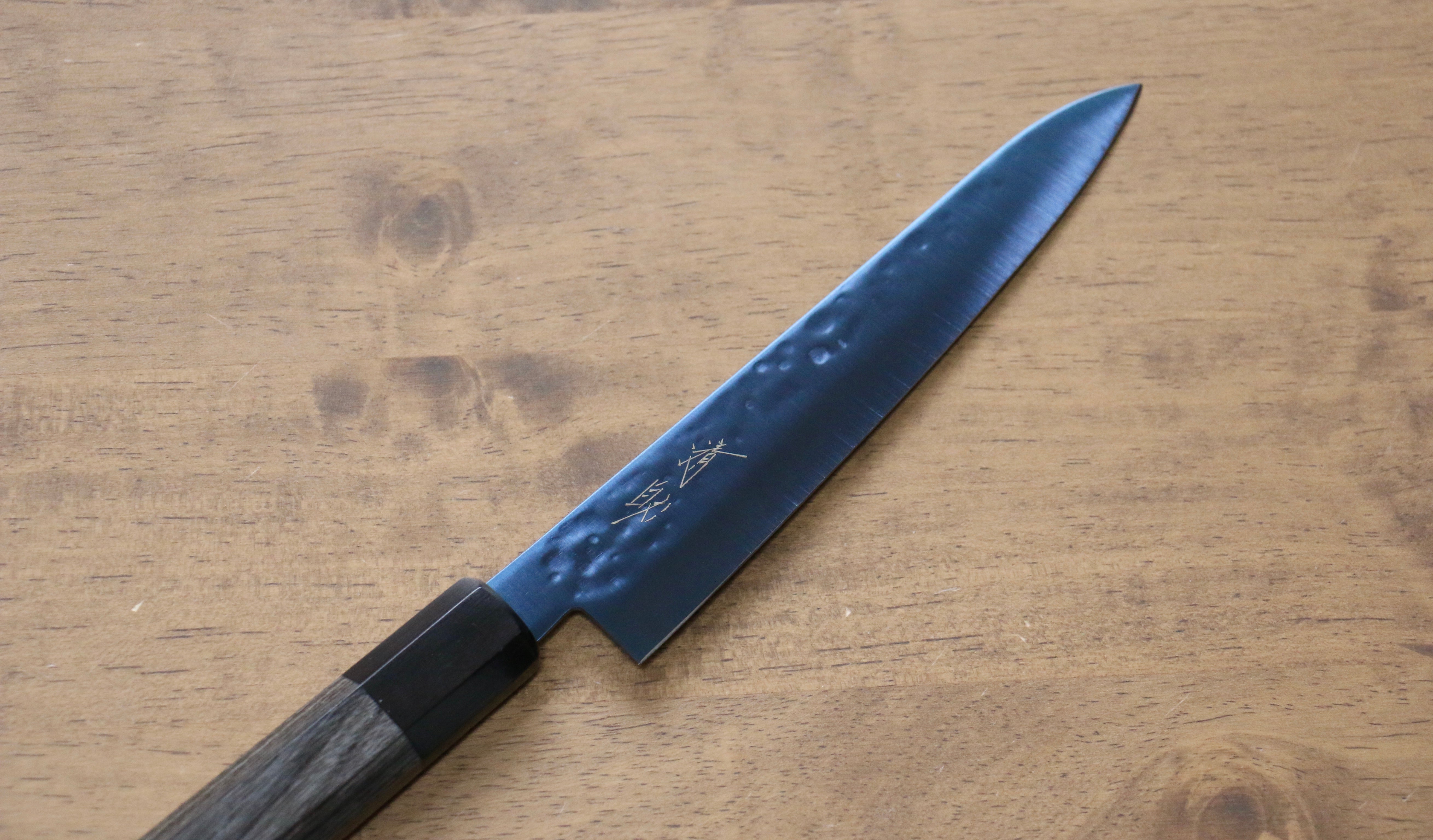 清助 SK-85鋼 離子鍍 鎚目 多用途小刀 150mm 灰色合成木 握把 - 清助刃物