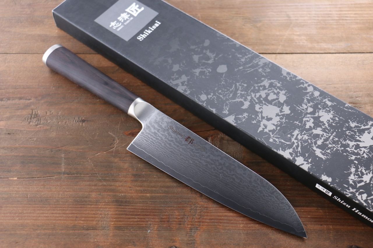 都 AUS8 33層大馬士革紋 三德刀 180mm - 清助刃物