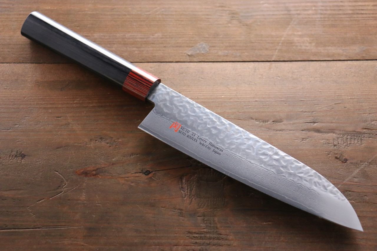 伊勢屋 VG10 大馬士革紋 三德刀 180mm 握把 - 清助刃物