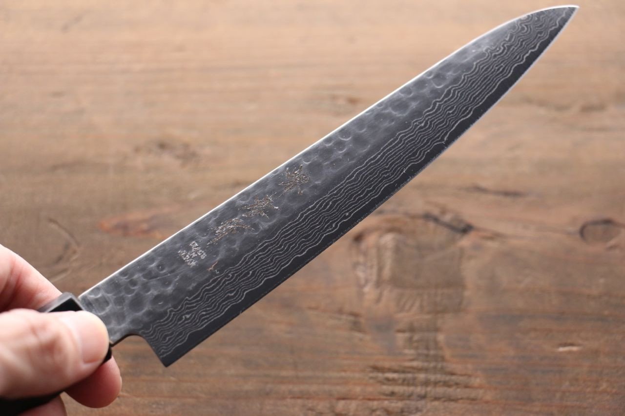堺 孝行 AUS10 45層大馬士革紋 多用途小刀 150mm 紫檀木握把 - 清助刃物