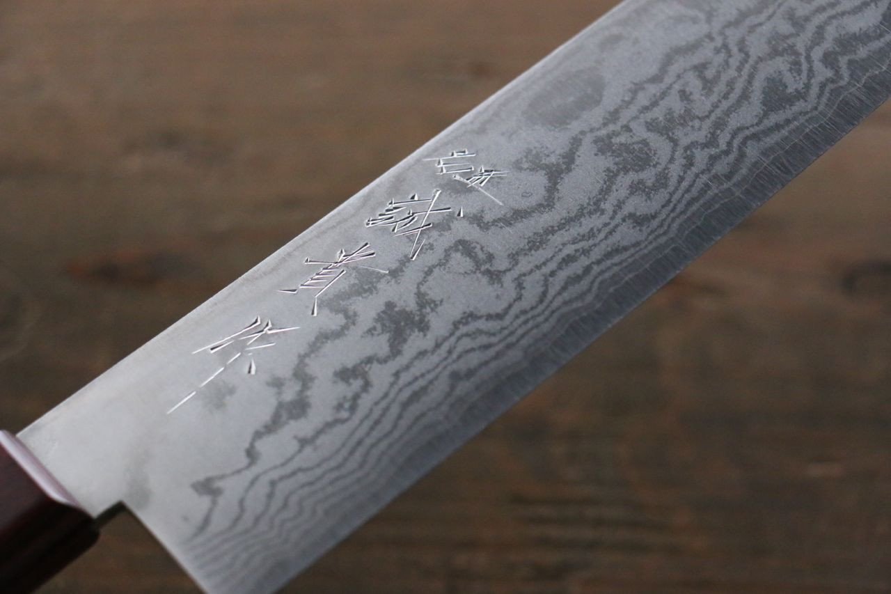 田中 誠貴 VG10 17層 大馬士革紋 菜切 160mm 紅合成木 握把 - 清助刃物