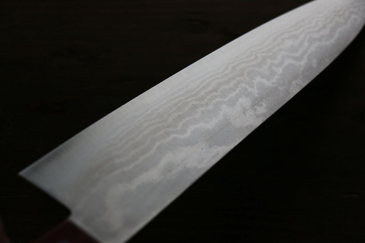 田中 誠貴 VG10 17層 大馬士革紋 牛刀 180mm 紅合成木 握把 - 清助刃物