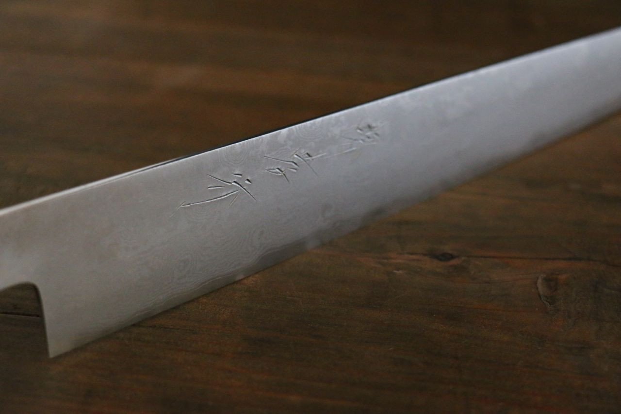 堺 孝行 銀三鋼 大馬士革紋 筋引 240mm 握把 - 清助刃物