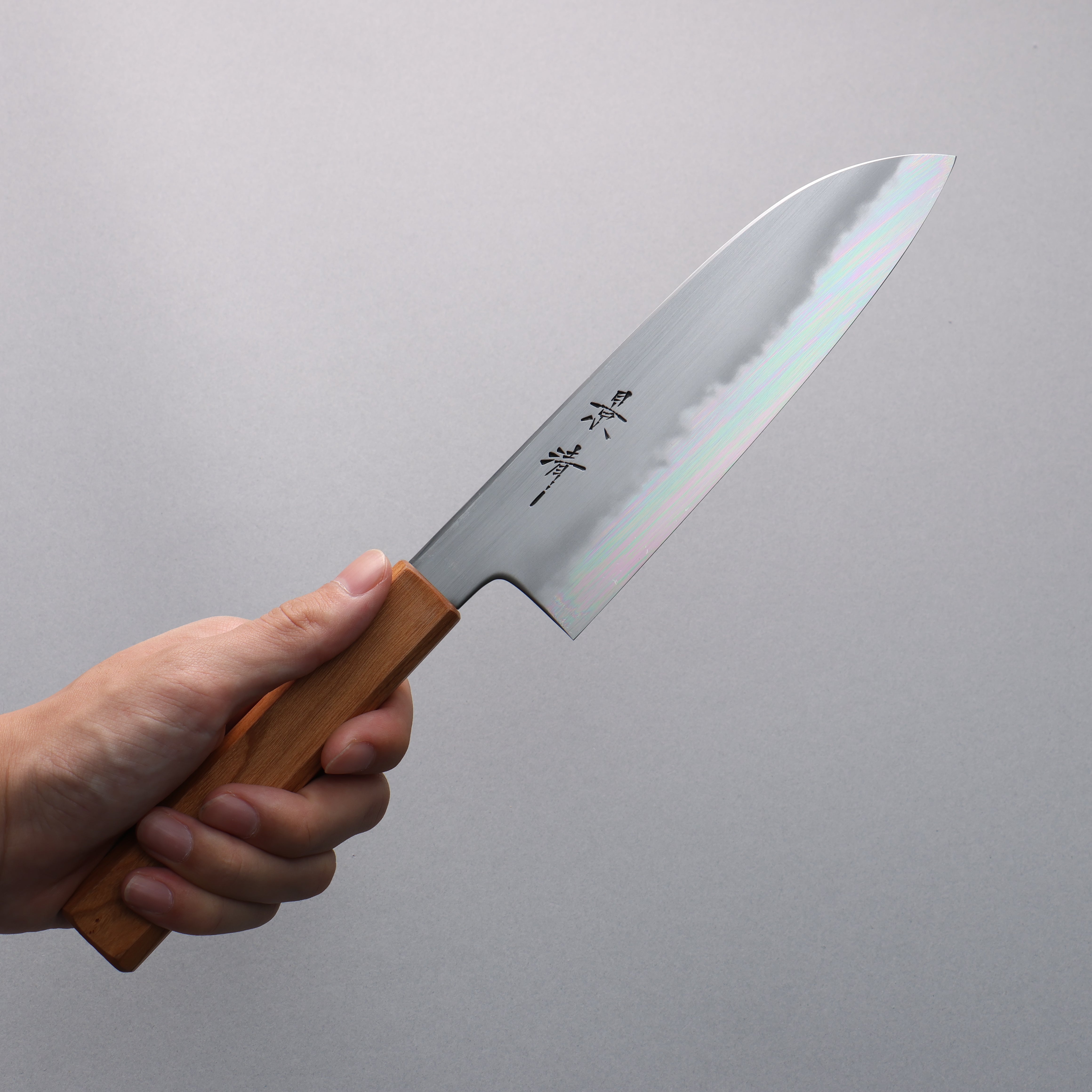 景清 極上 白鋼二號 三德刀 170mm 櫻桃木 握把 附刀鞘 - 清助刃物