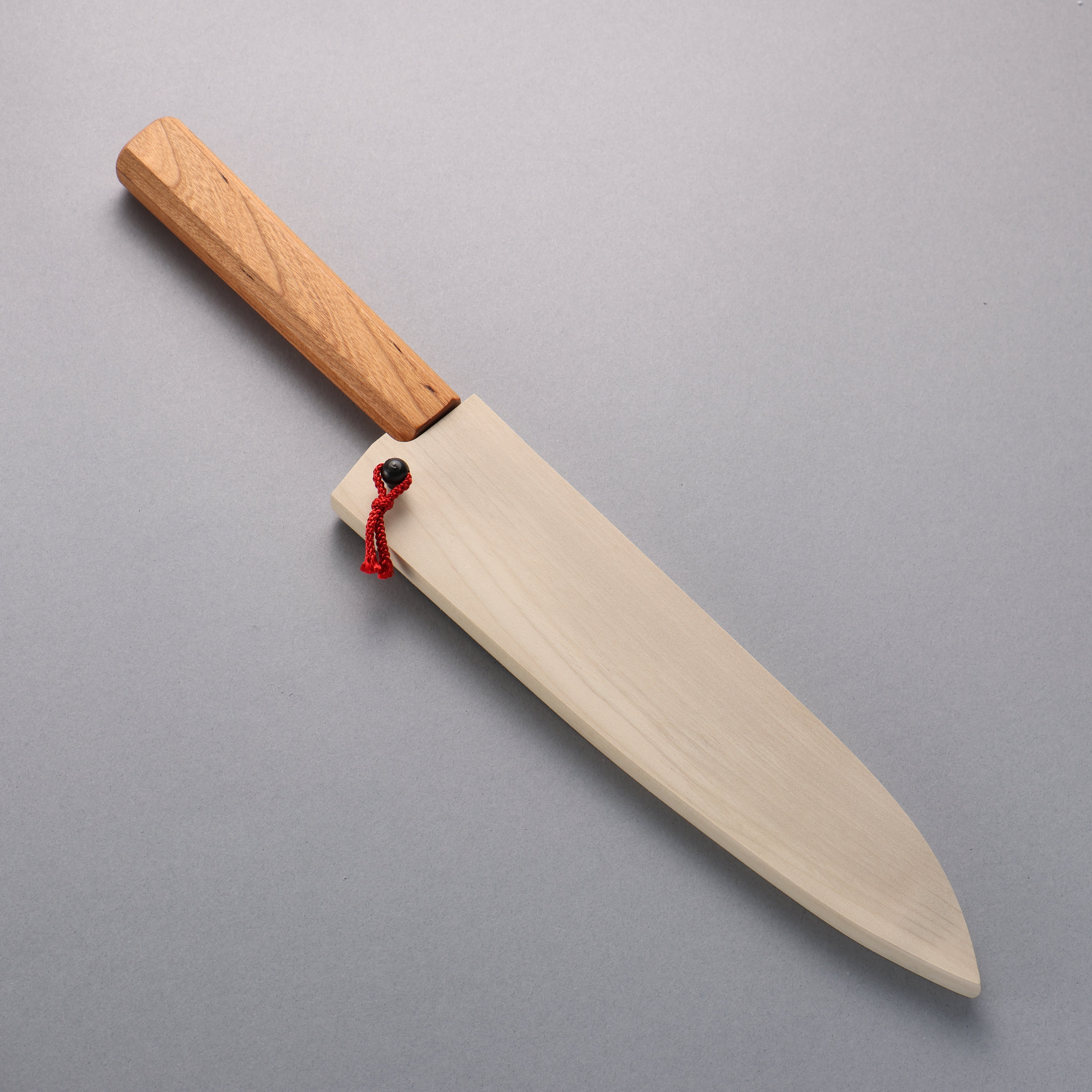 景清 極上 白鋼二號 牛刀 210mm 櫻桃木 握把 附刀鞘 - 清助刃物