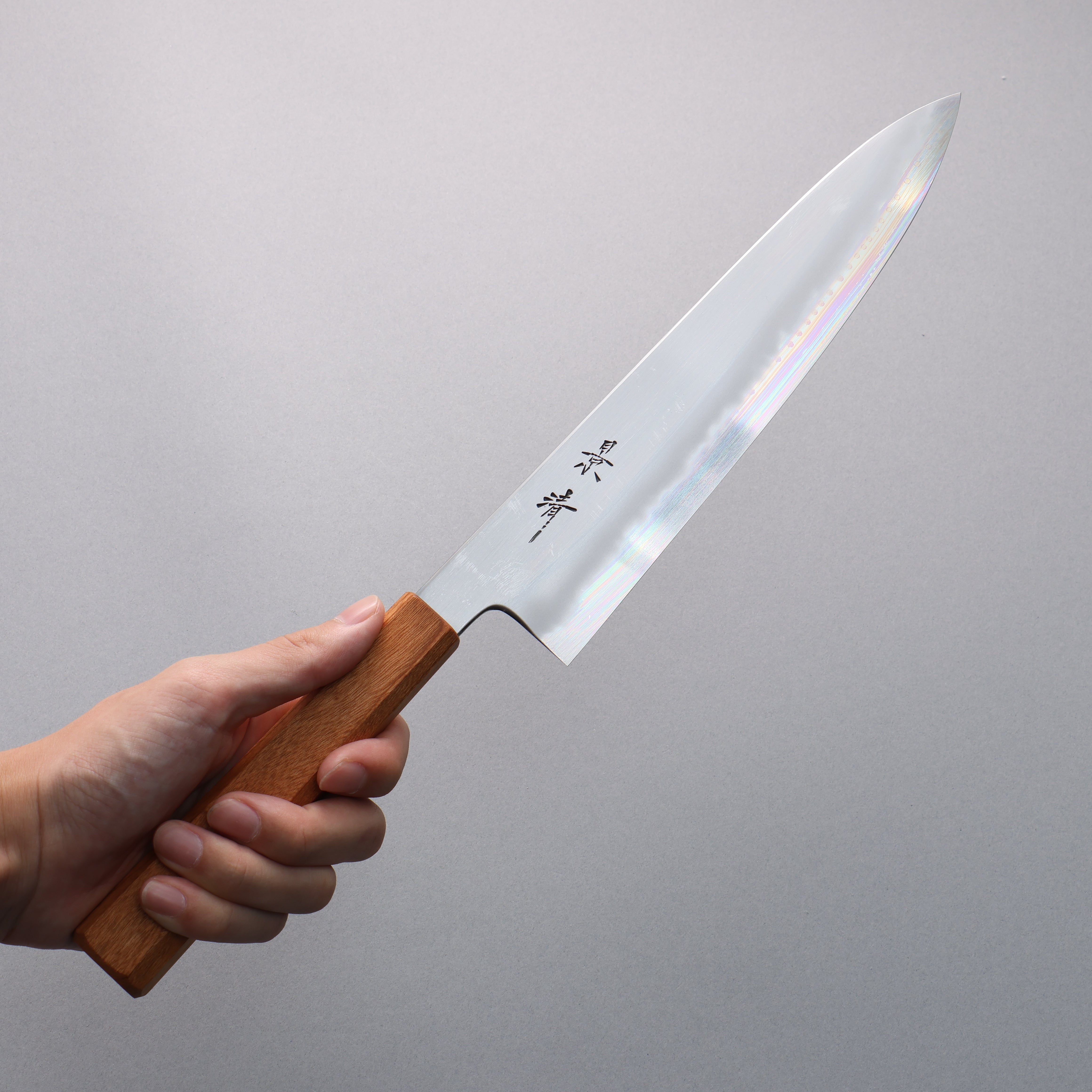 景清 極上 白鋼二號 牛刀 240mm 櫻桃木 握把 附刀鞘 - 清助刃物
