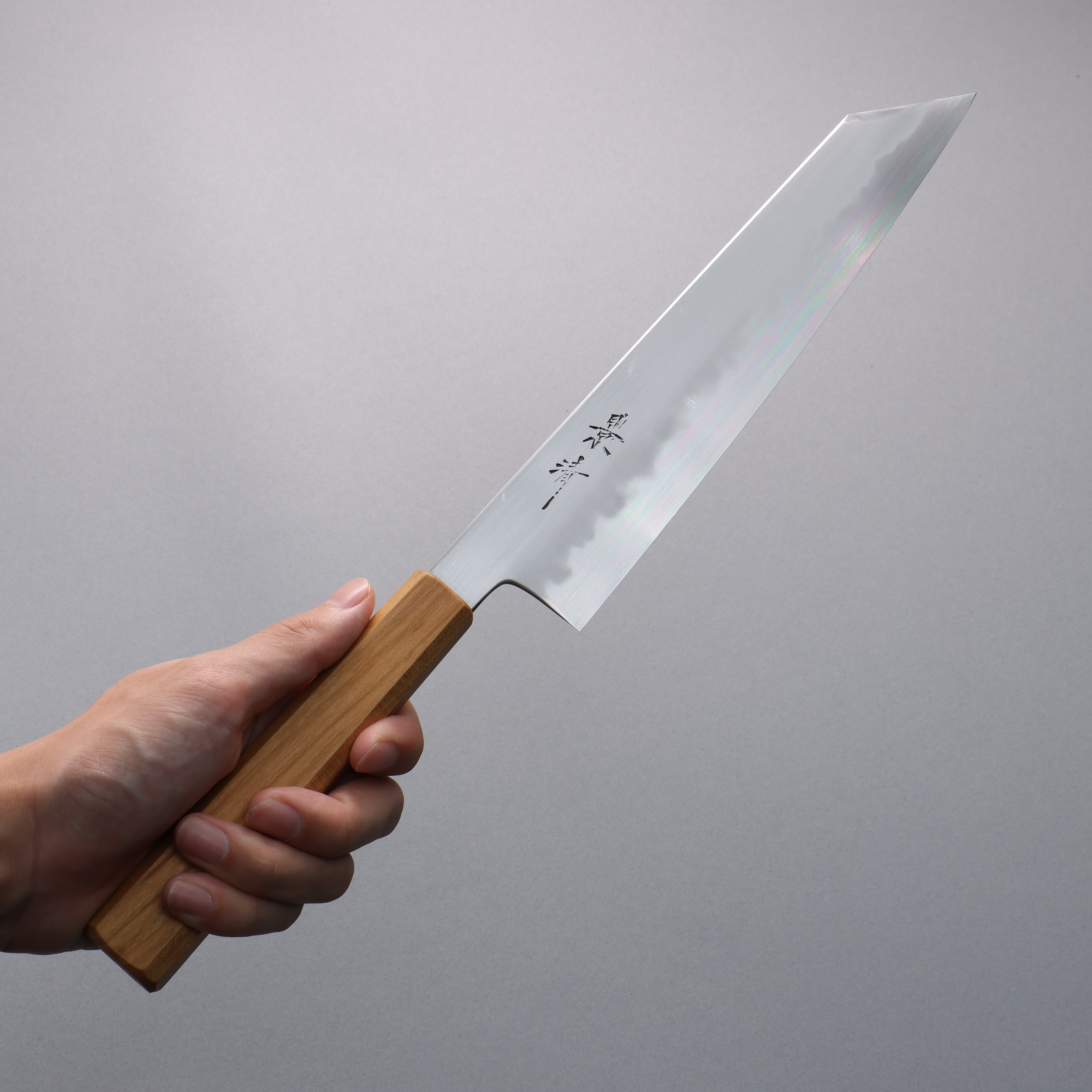 景清 極上 白鋼二號 切付牛刀 240mm 櫻桃木 握把 附刀鞘 - 清助刃物