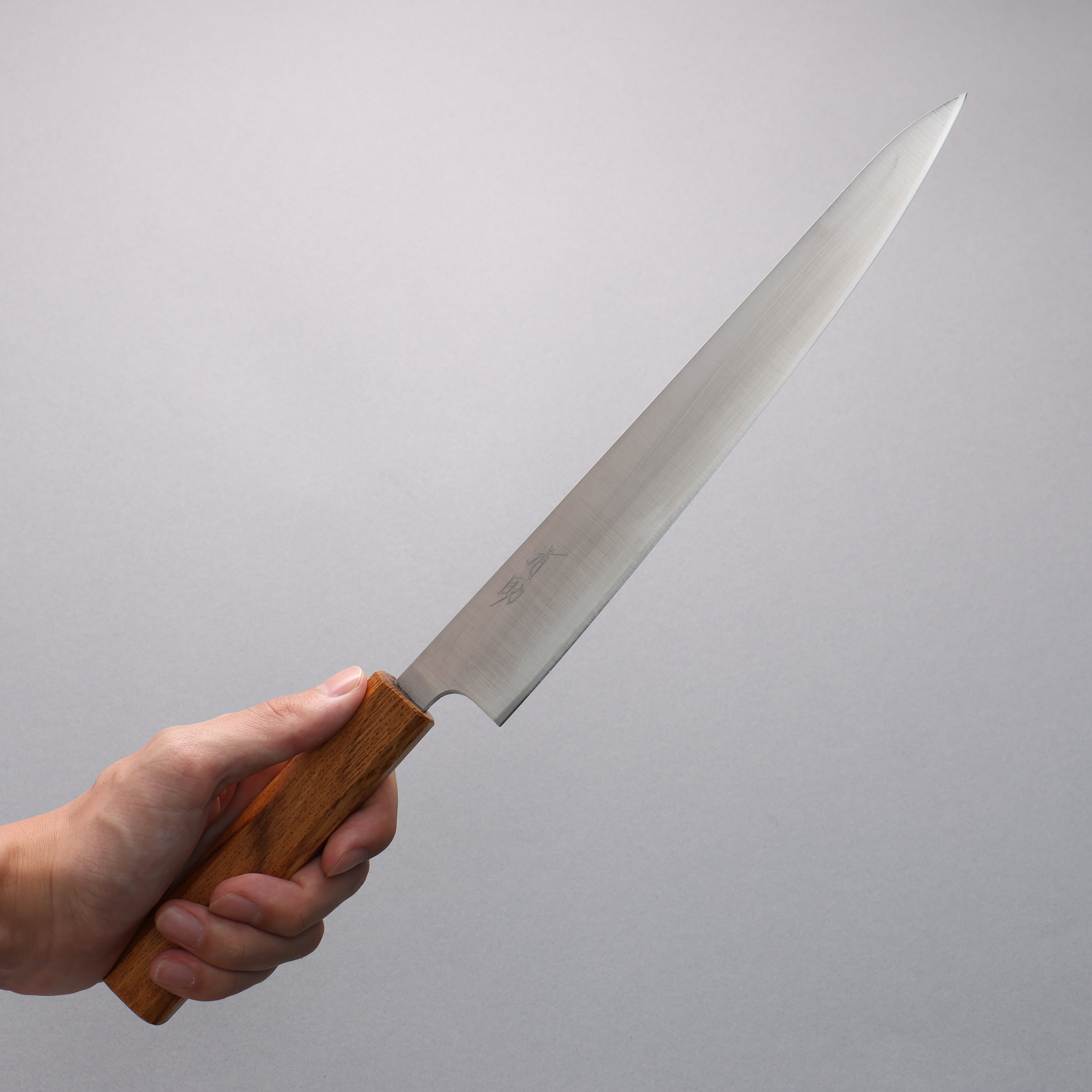 清助 銀三鋼 打磨處理 筋引 240mm 白橡木 握把 - 清助刃物