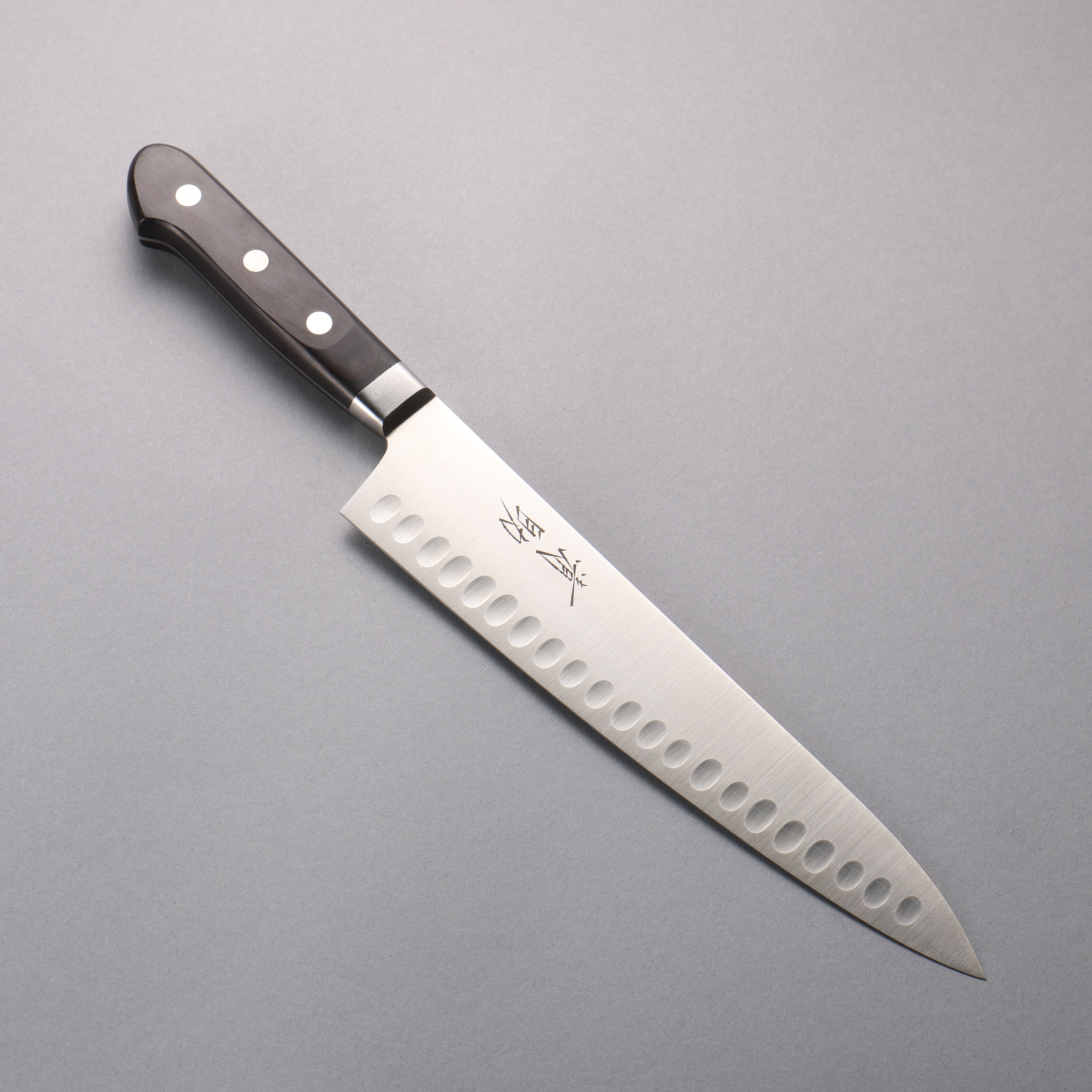 清助 瑞典鋼 牛刀鮭魚刀型 240mm 黑合成木 握把 - 清助刃物