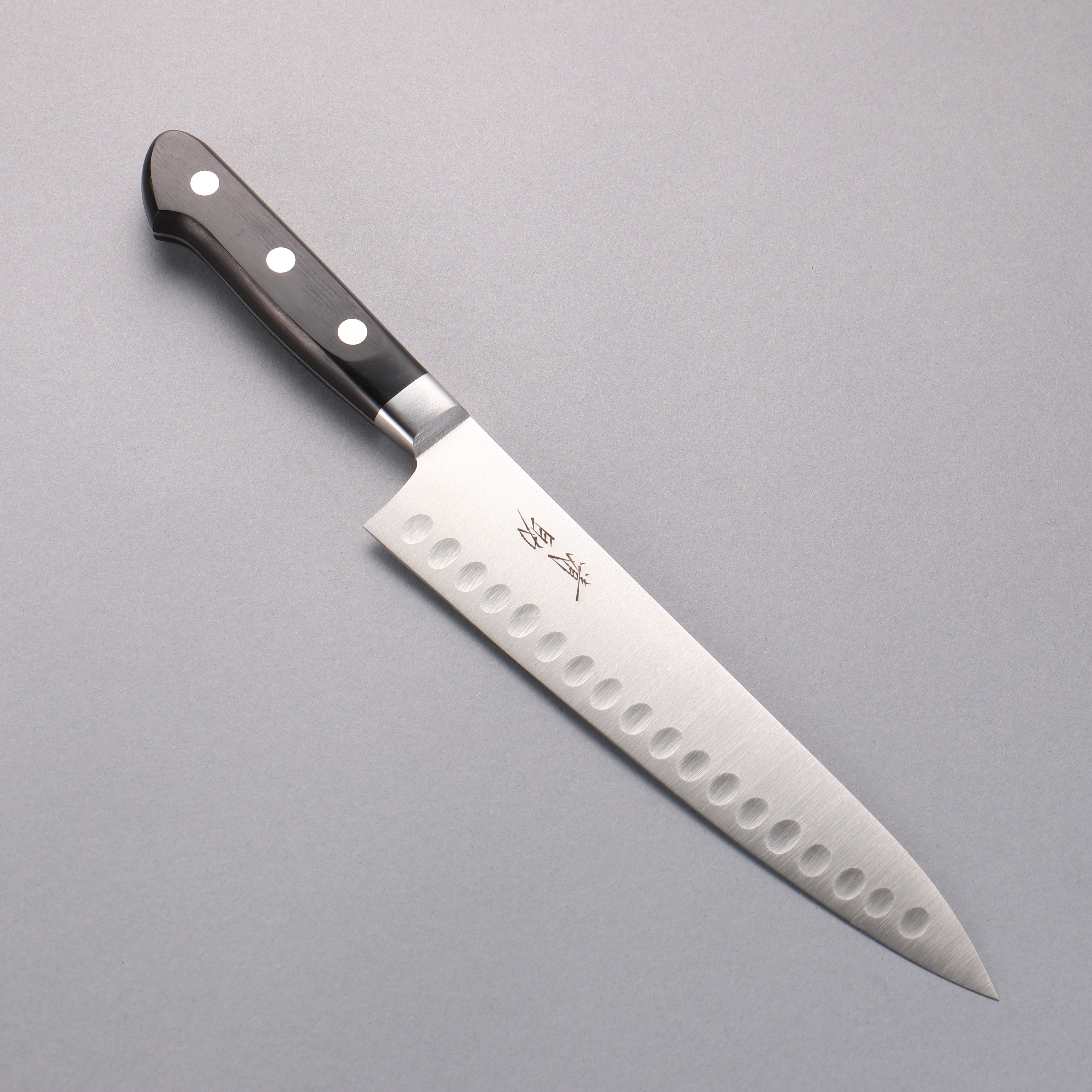 清助 瑞典鋼 牛刀鮭魚刀型 210mm 黑合成木 握把 - 清助刃物