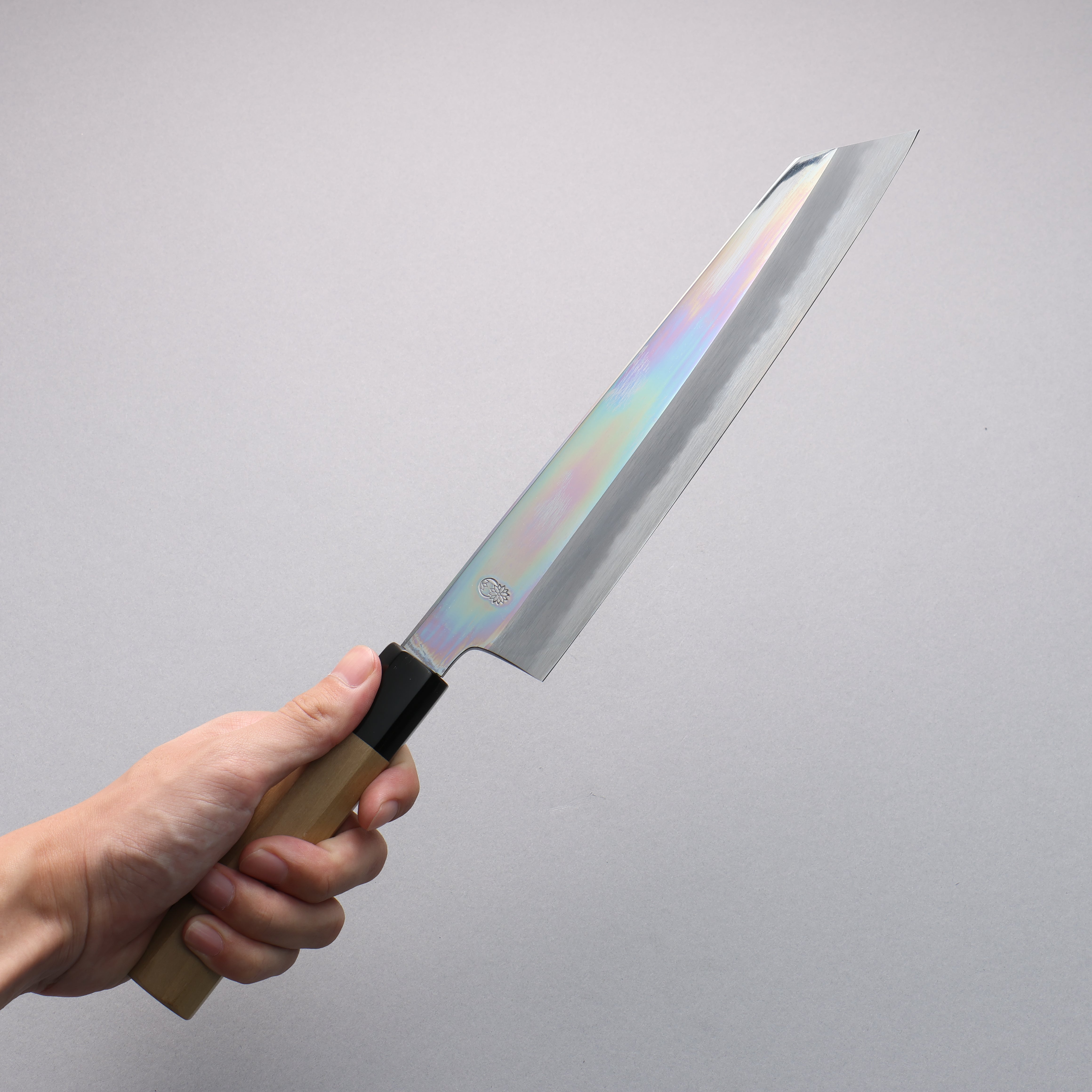 重陽 白鋼 鏡面處理 切付牛刀  240mm 木蘭握把 - 清助刃物
