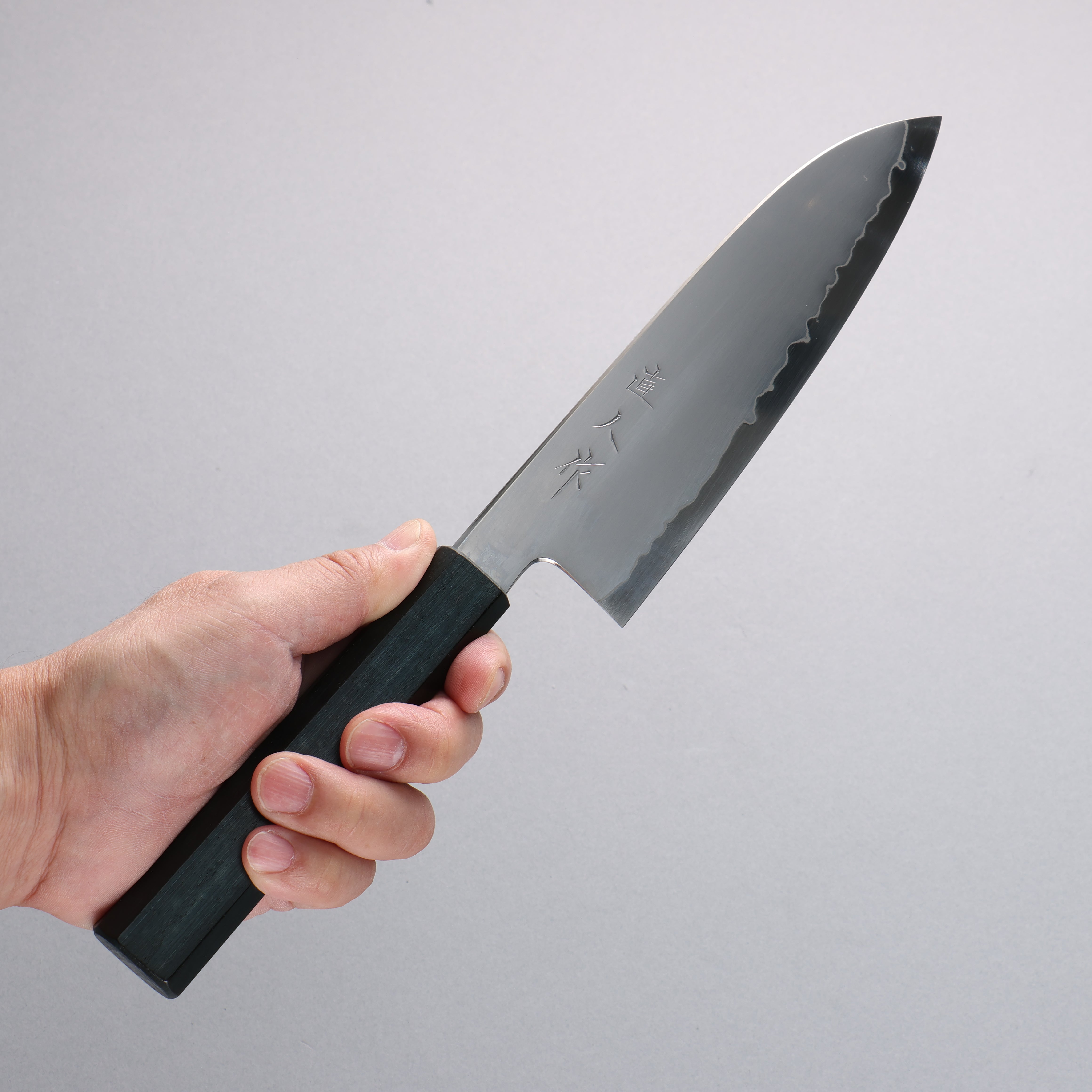 明神直人 SG2 霞研 三德刀 170mm 橡木（靛藍染色） 握把 - 清助刃物