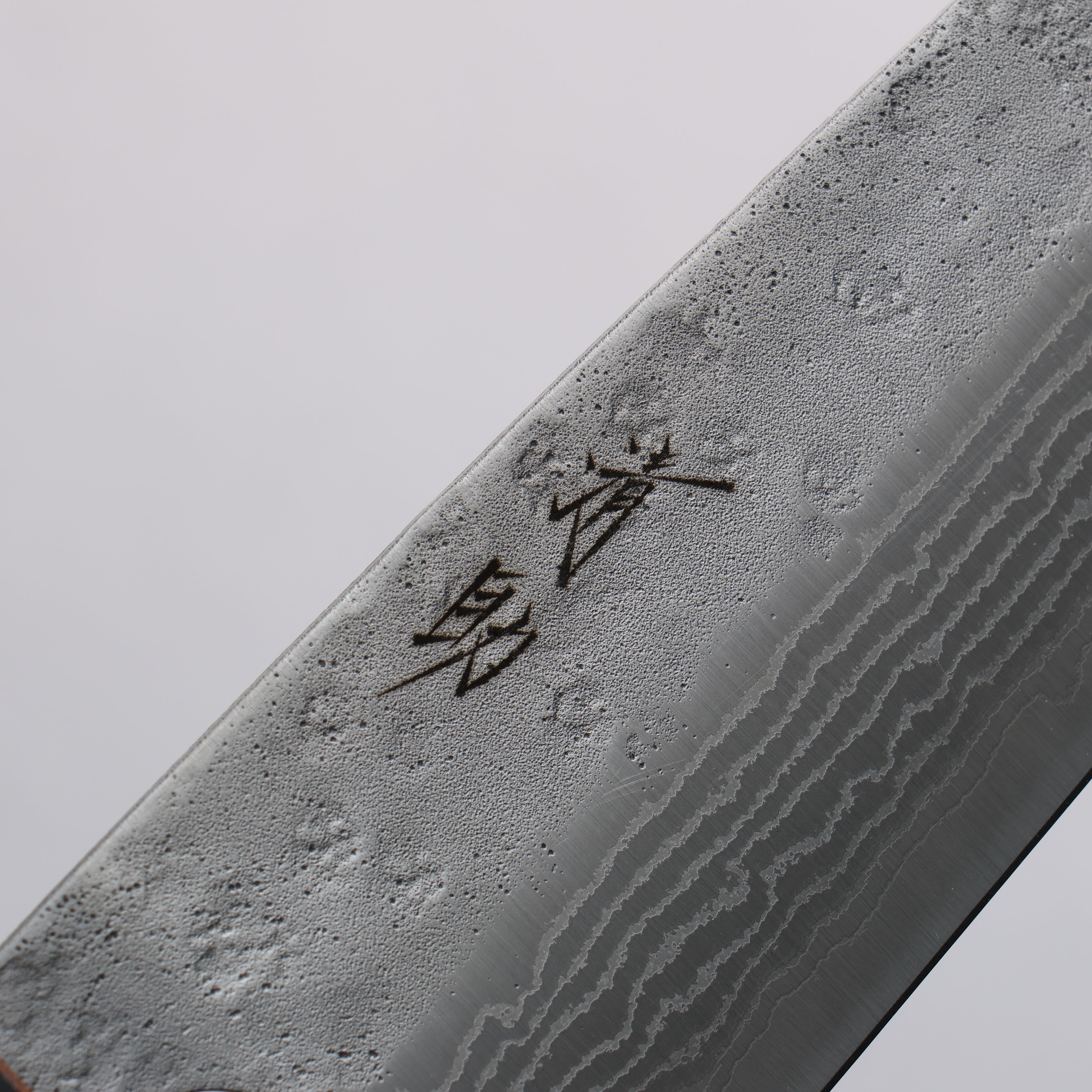 清助 不鏽鋼 440C 鎚目 大馬士革紋 三德刀 170mm 橡木 握把 - 清助刃物