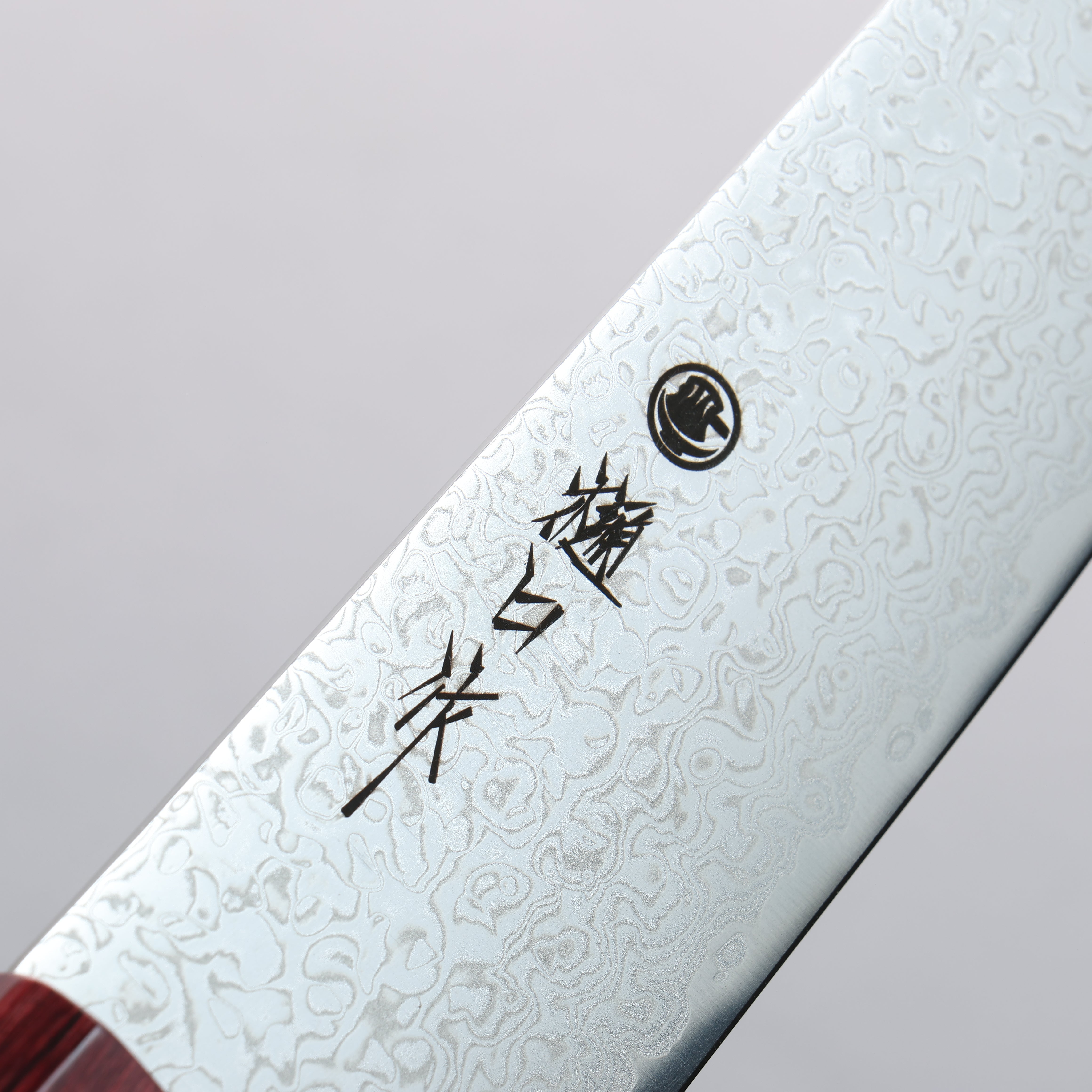 樋口 SG2 大馬士革紋 打磨處理 切付三德刀 180mm 紅合成木 握把 - 清助刃物