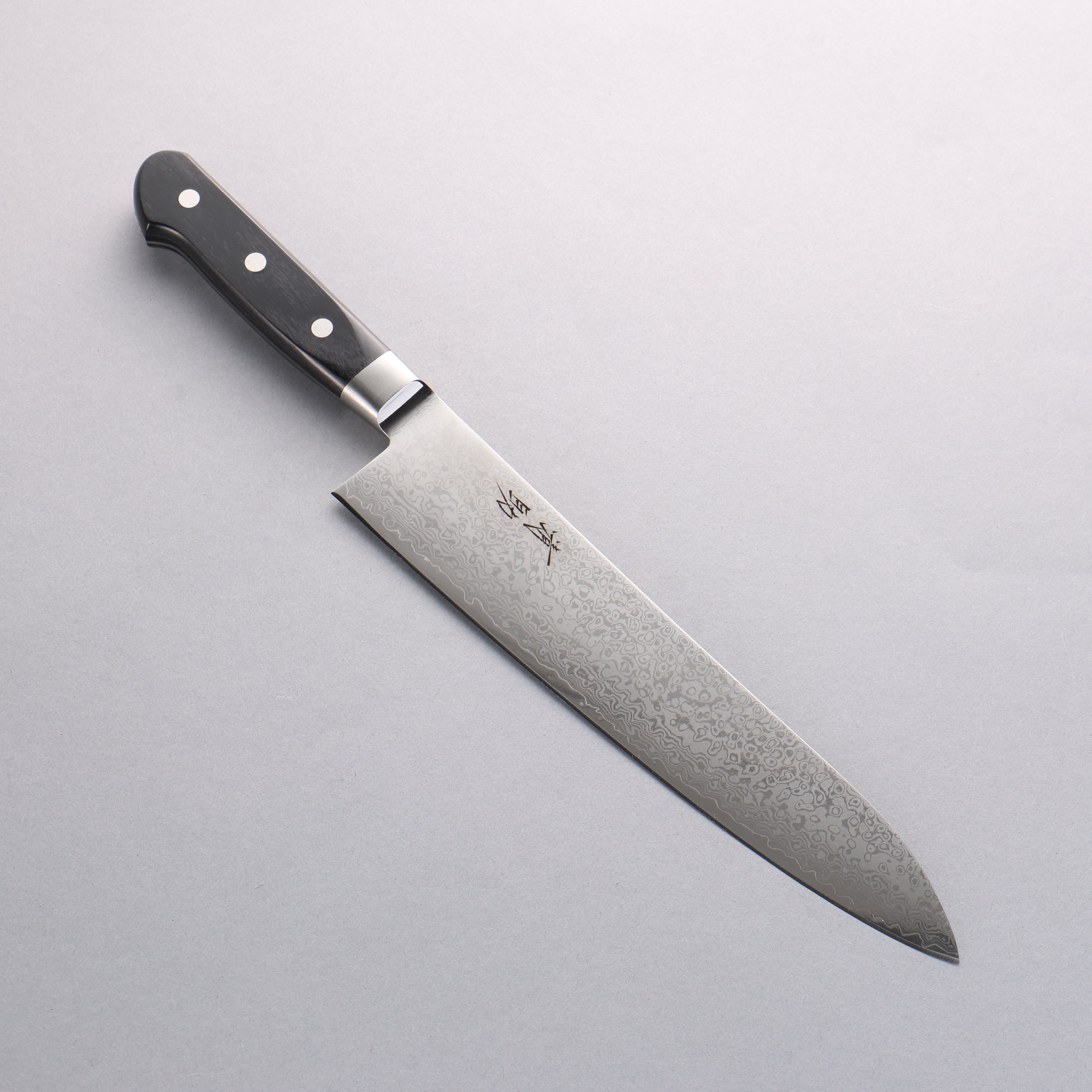 清助 VG10 33層 大馬士革紋 牛刀 240mm 黑合成木 握把 - 清助刃物