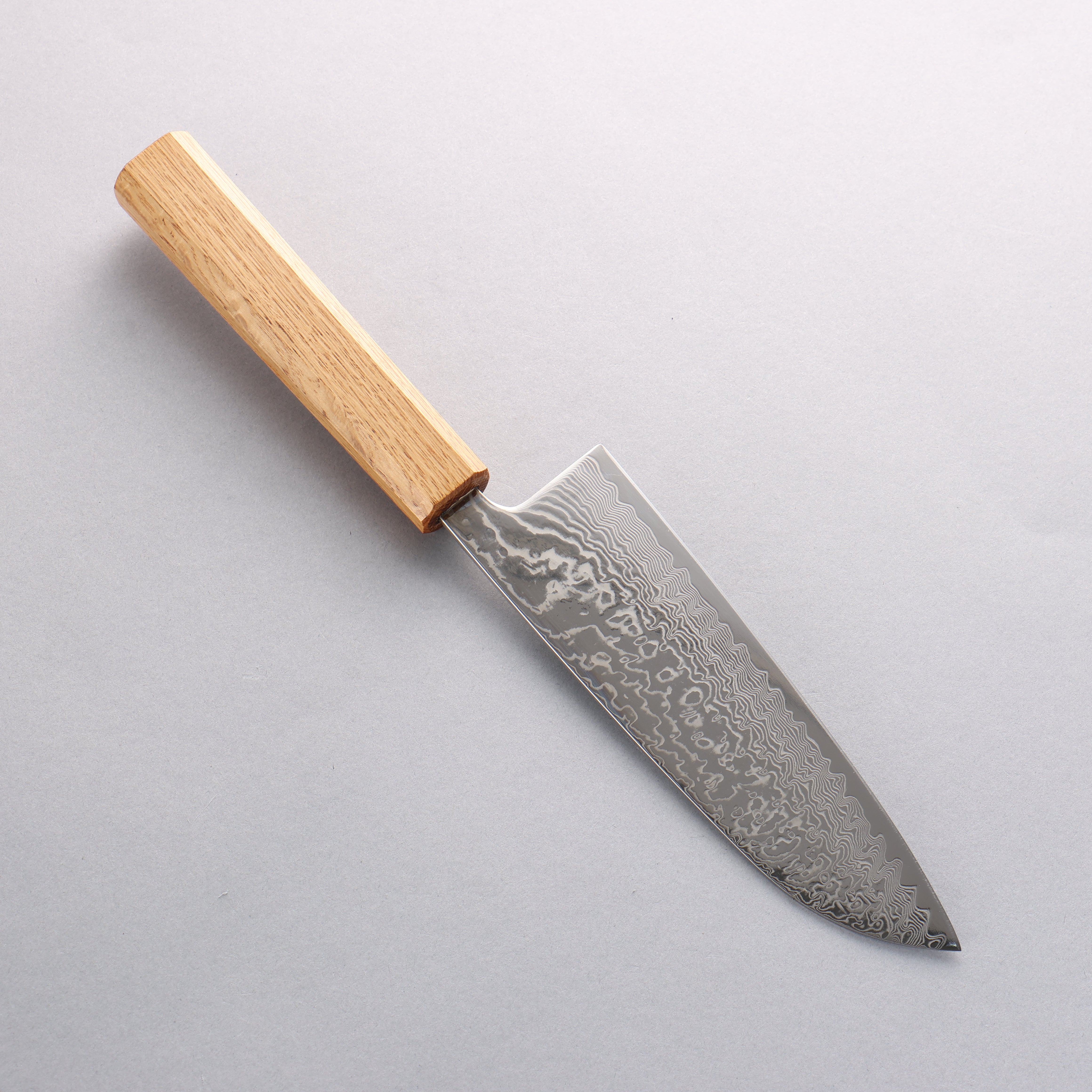 清助 SLD 鋼 49層大馬士革紋 三德刀 165mm 橡木 握把 - 清助刃物