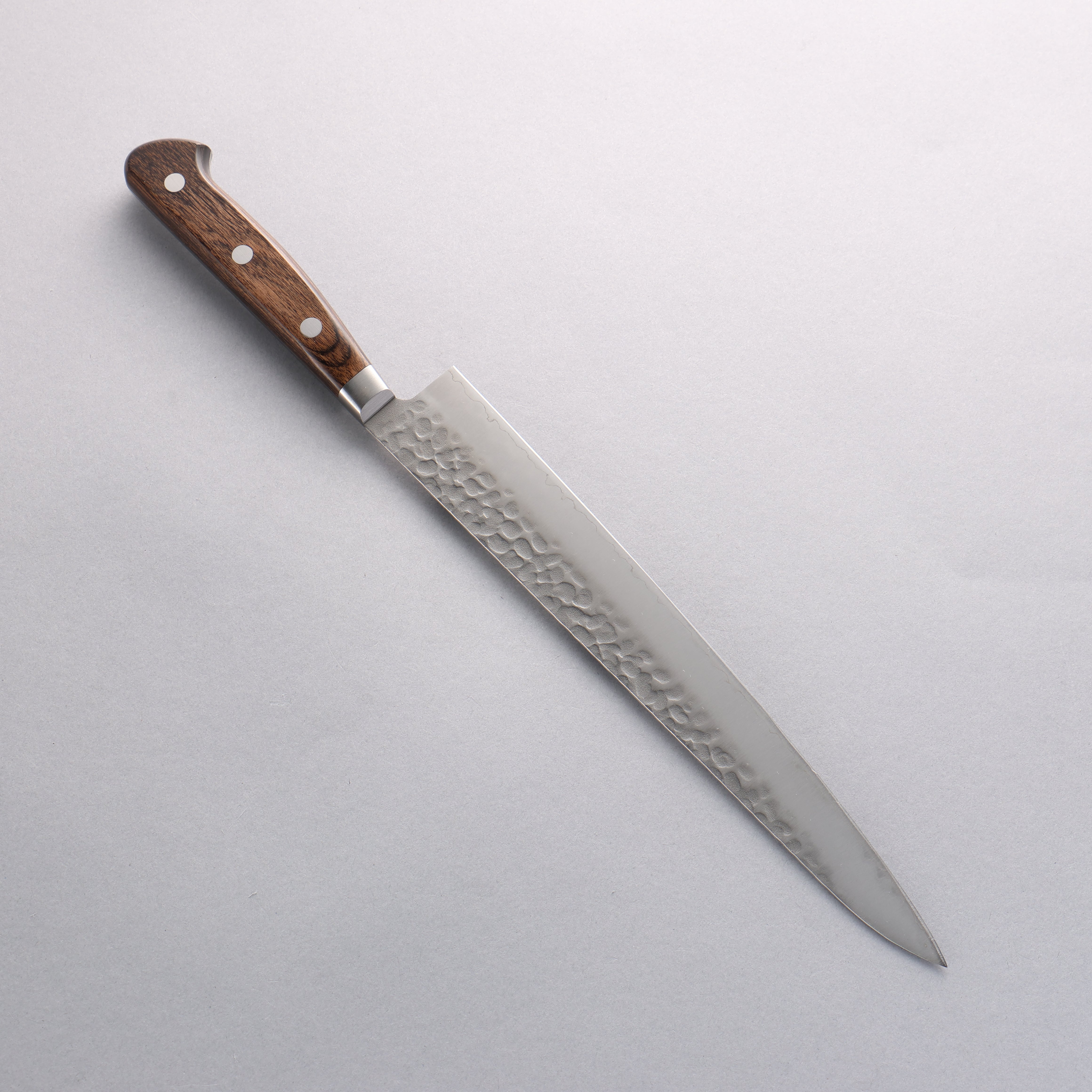 清助 AUS8 鎚目 筋引 240mm 茶色合成木 握把 - 清助刃物