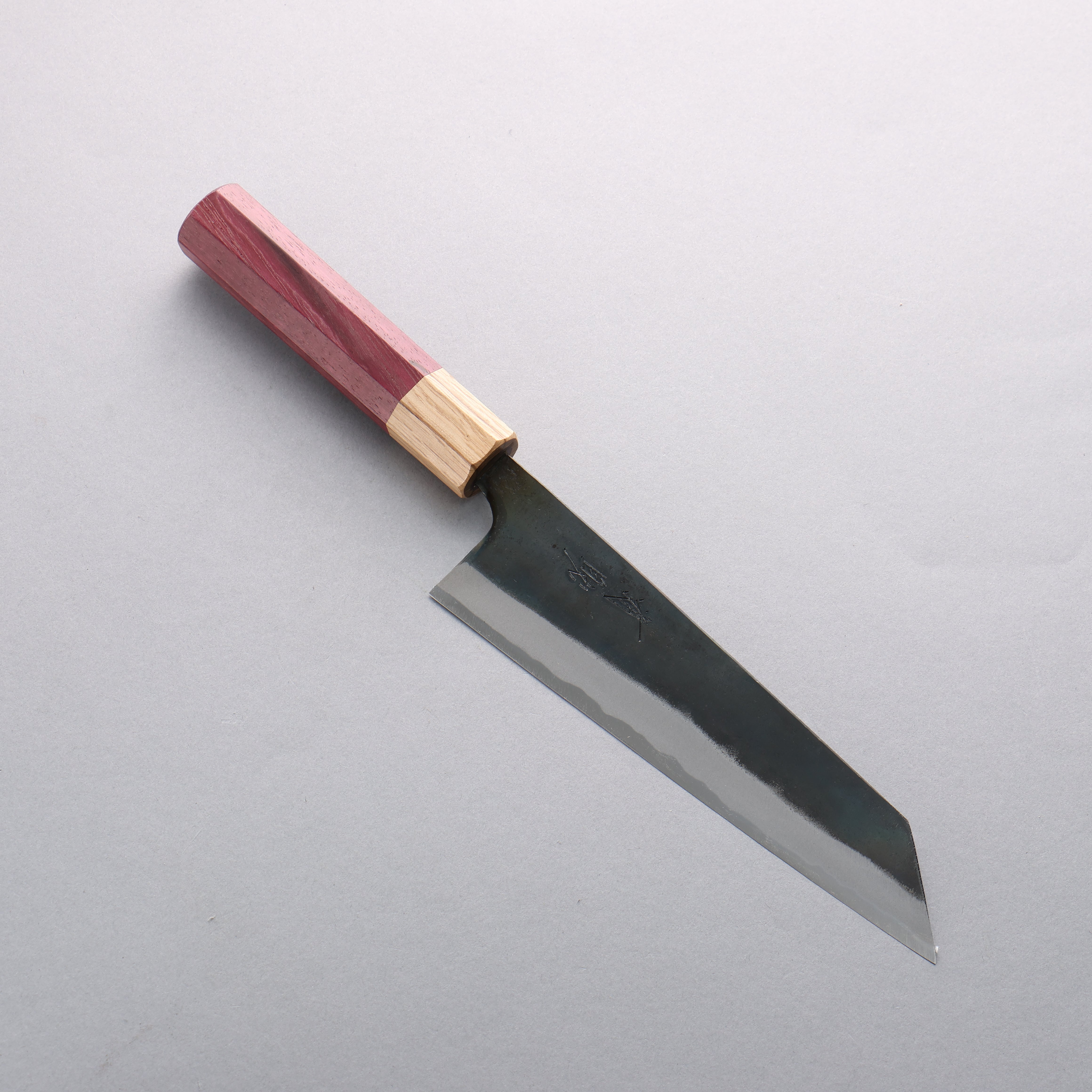 清助 超級青鋼 黑打 文化刀 180mm 紫心木（口輪：橡木） 握把 - 清助刃物