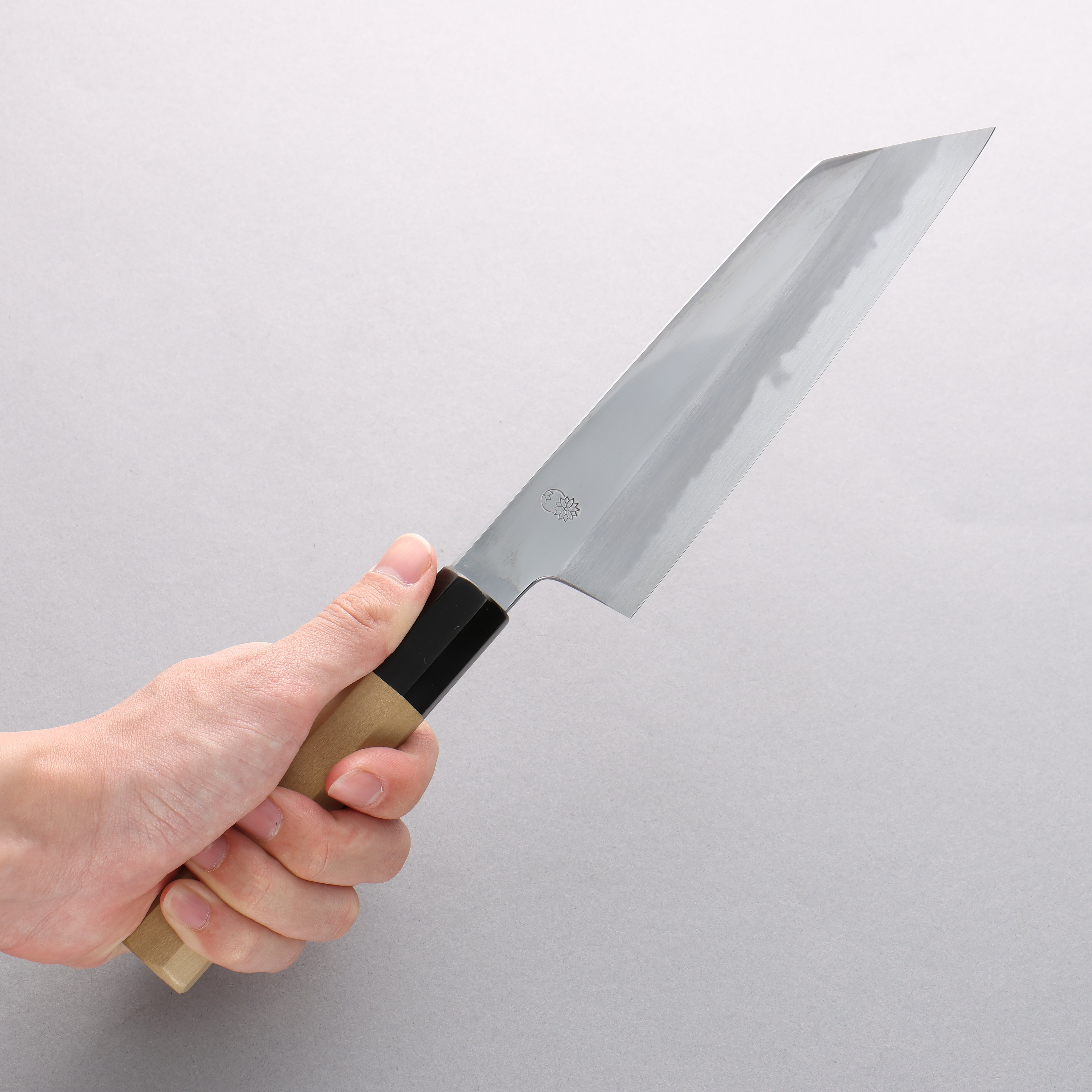 重陽 青鋼一號 鏡面處理 切付三德刀 180mm - 清助刃物