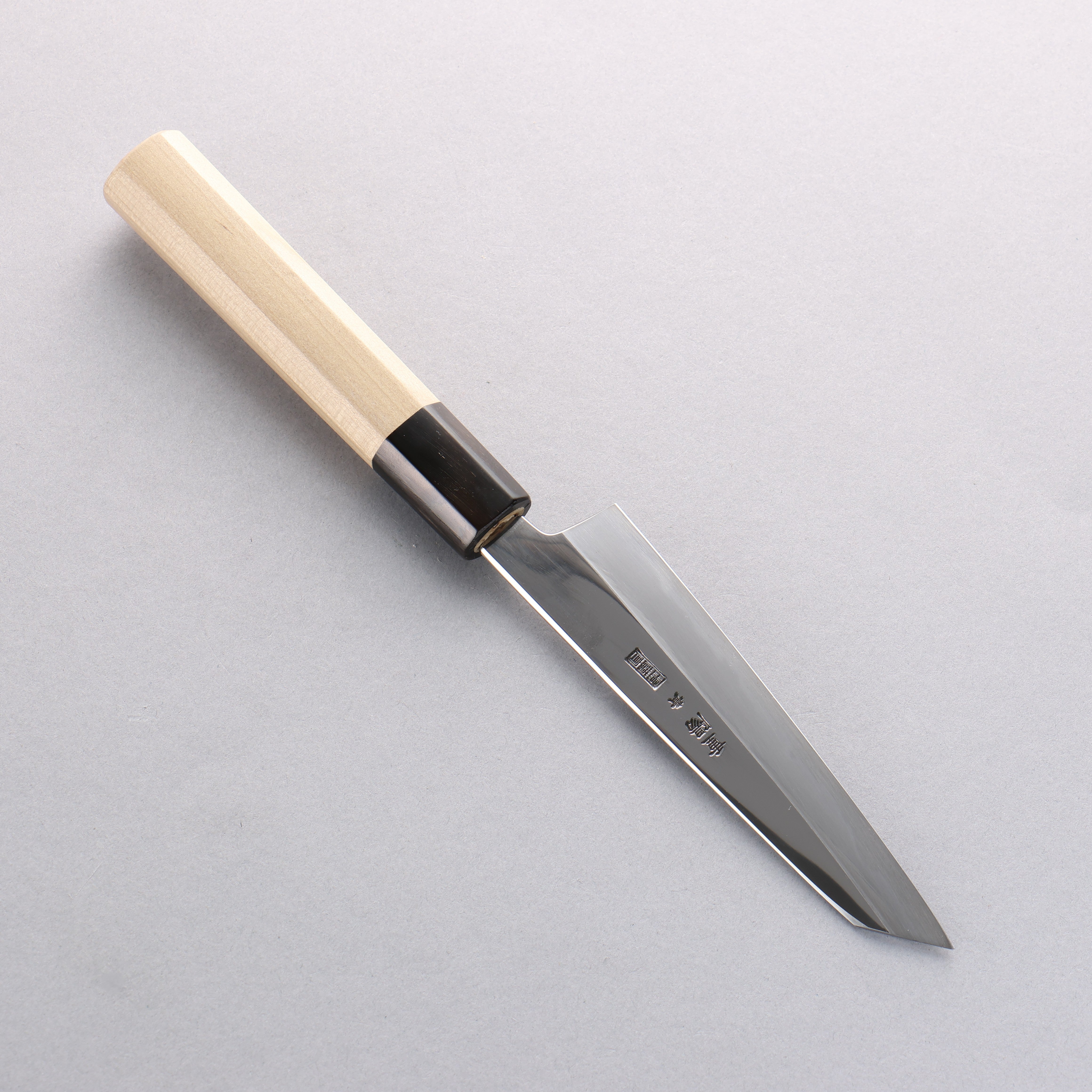重陽 青鋼一號 鏡面處理 切付多用途小刀 135mm 木蘭握把 - 清助刃物