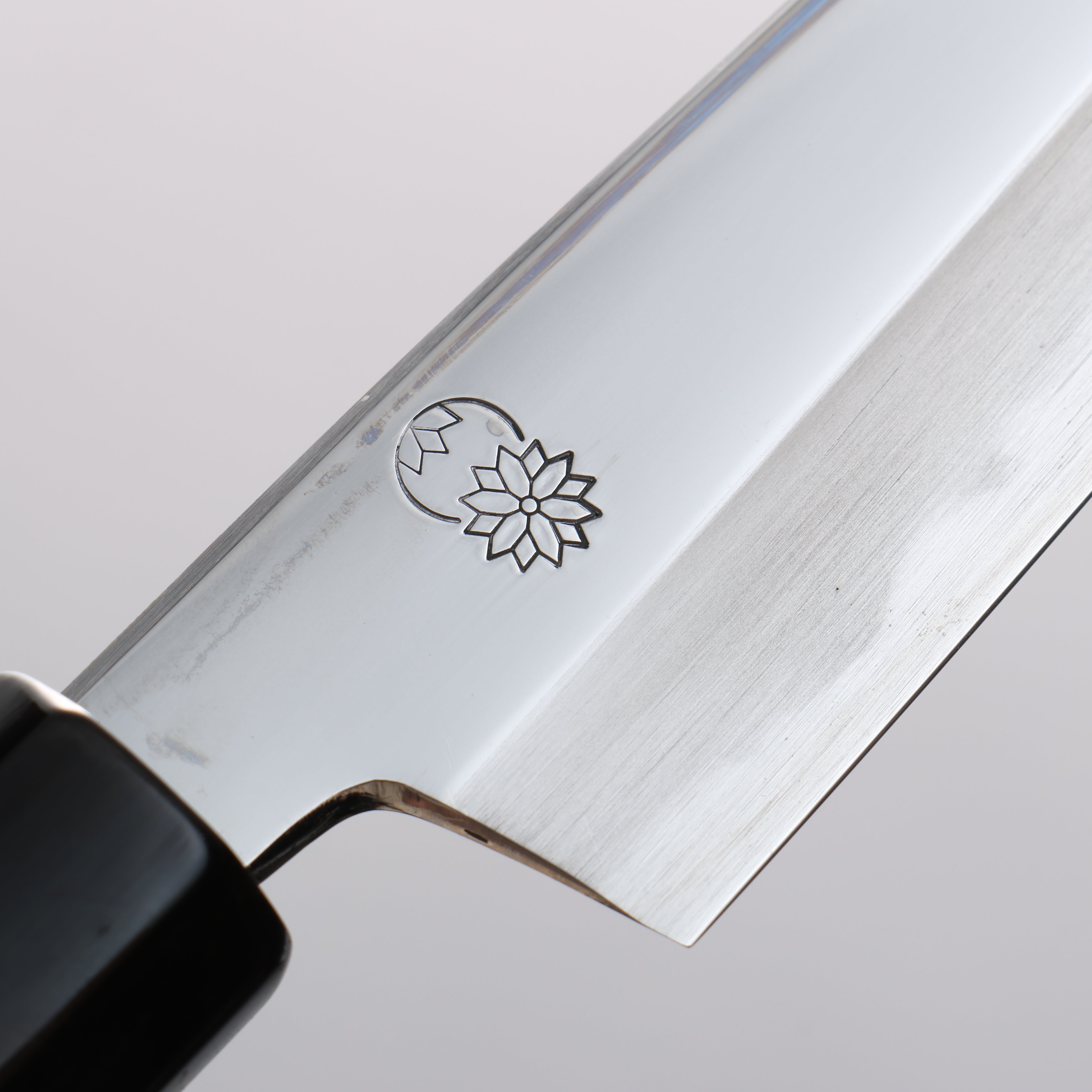 重陽 白鋼 鏡面處理 切付多用途小刀 135mm 木蘭握把 - 清助刃物