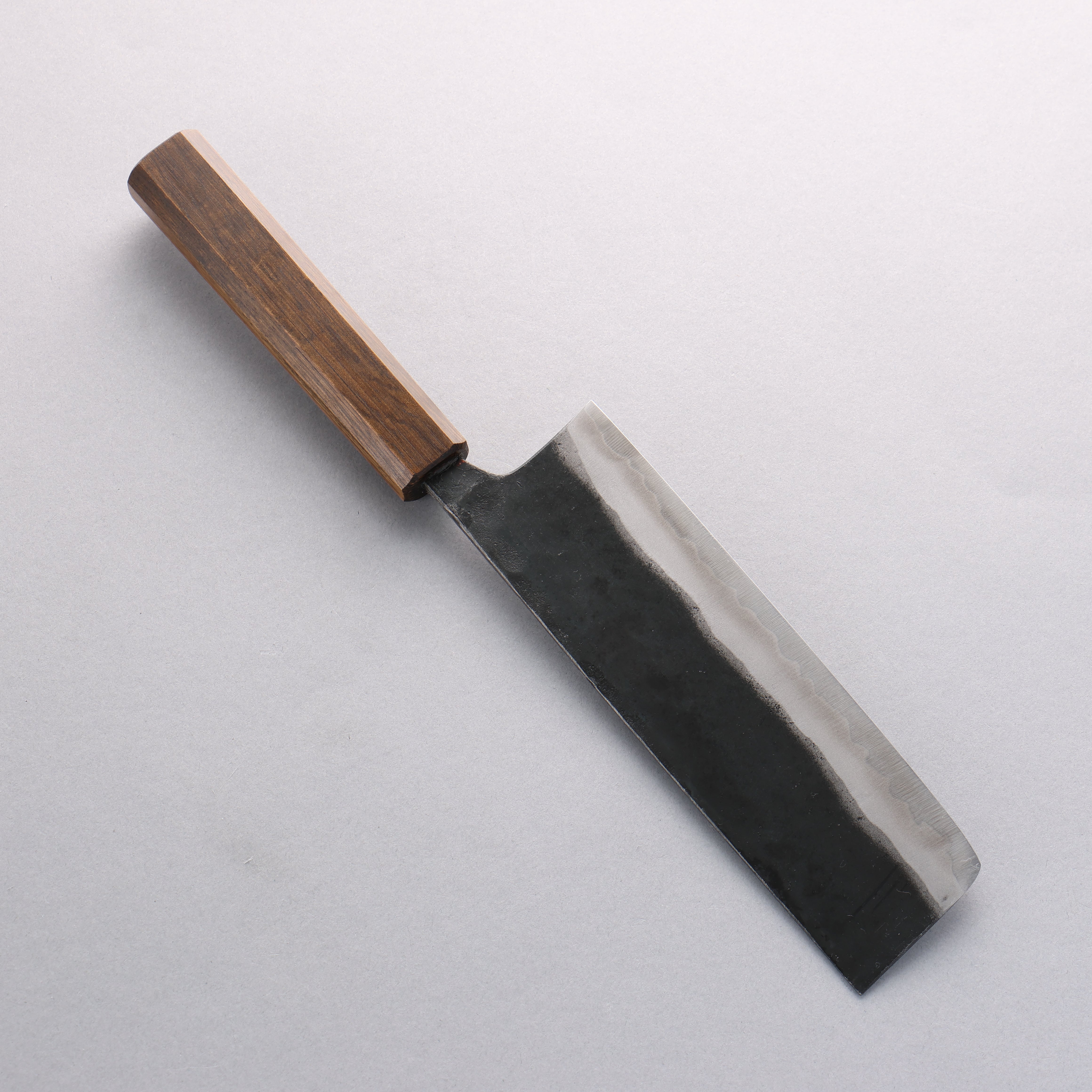 進藤 恭平 青鋼 黑打 菜切 170mm 櫟木漆塗 握把 - 清助刃物