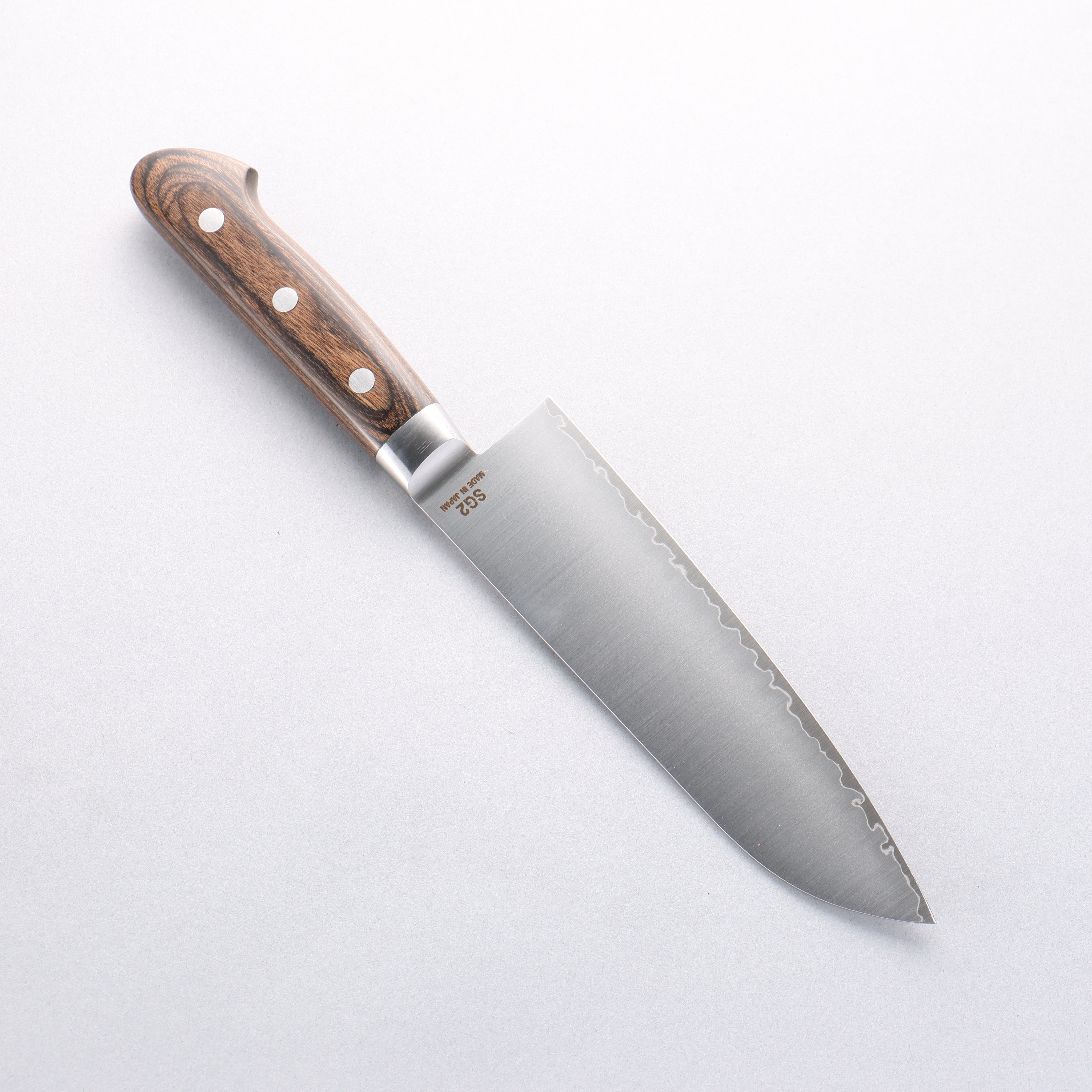 樋口 SG2 三德刀 180mm 茶色合成木 握把 - 清助刃物