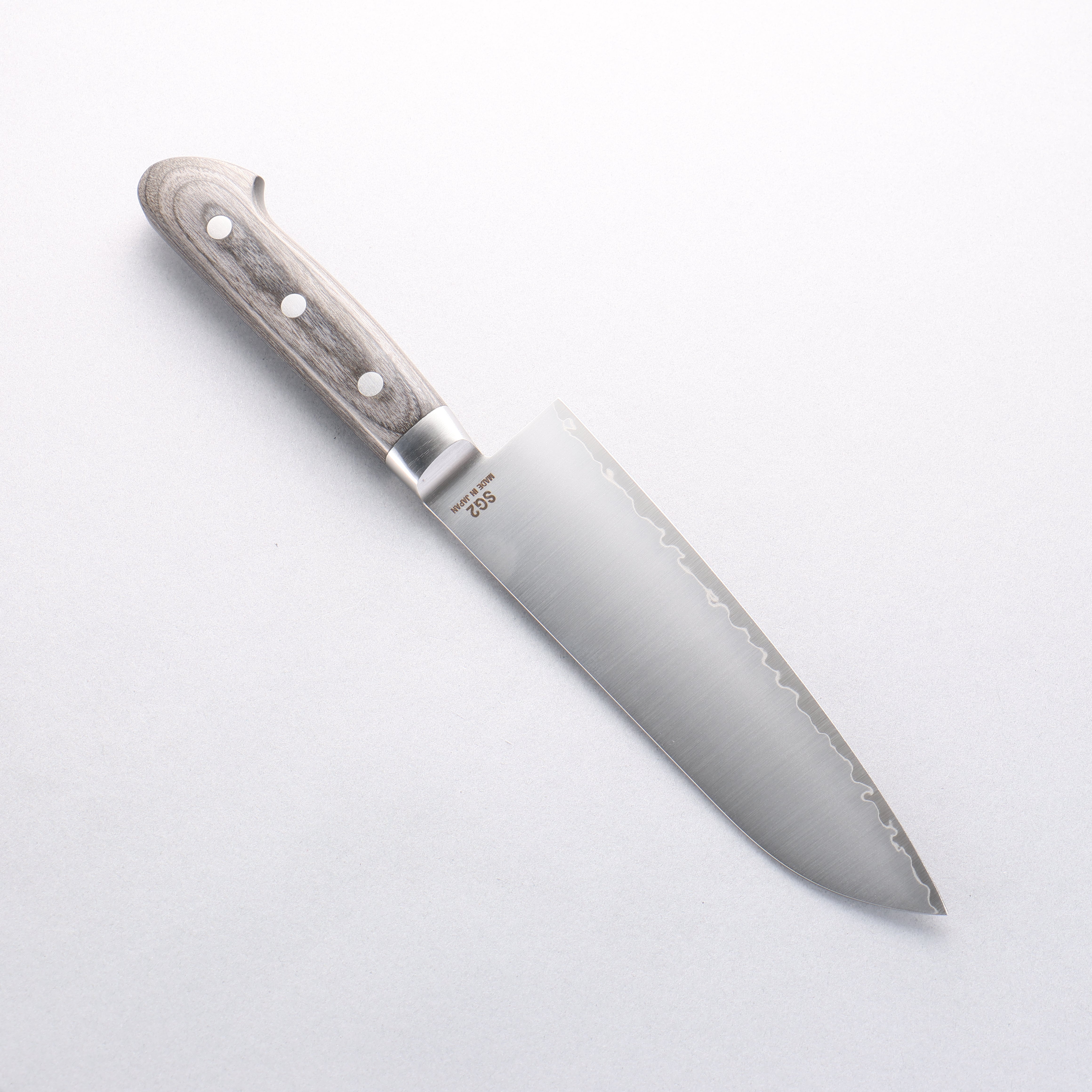 樋口 SG2 三德刀 180mm 灰色合成木 握把 - 清助刃物