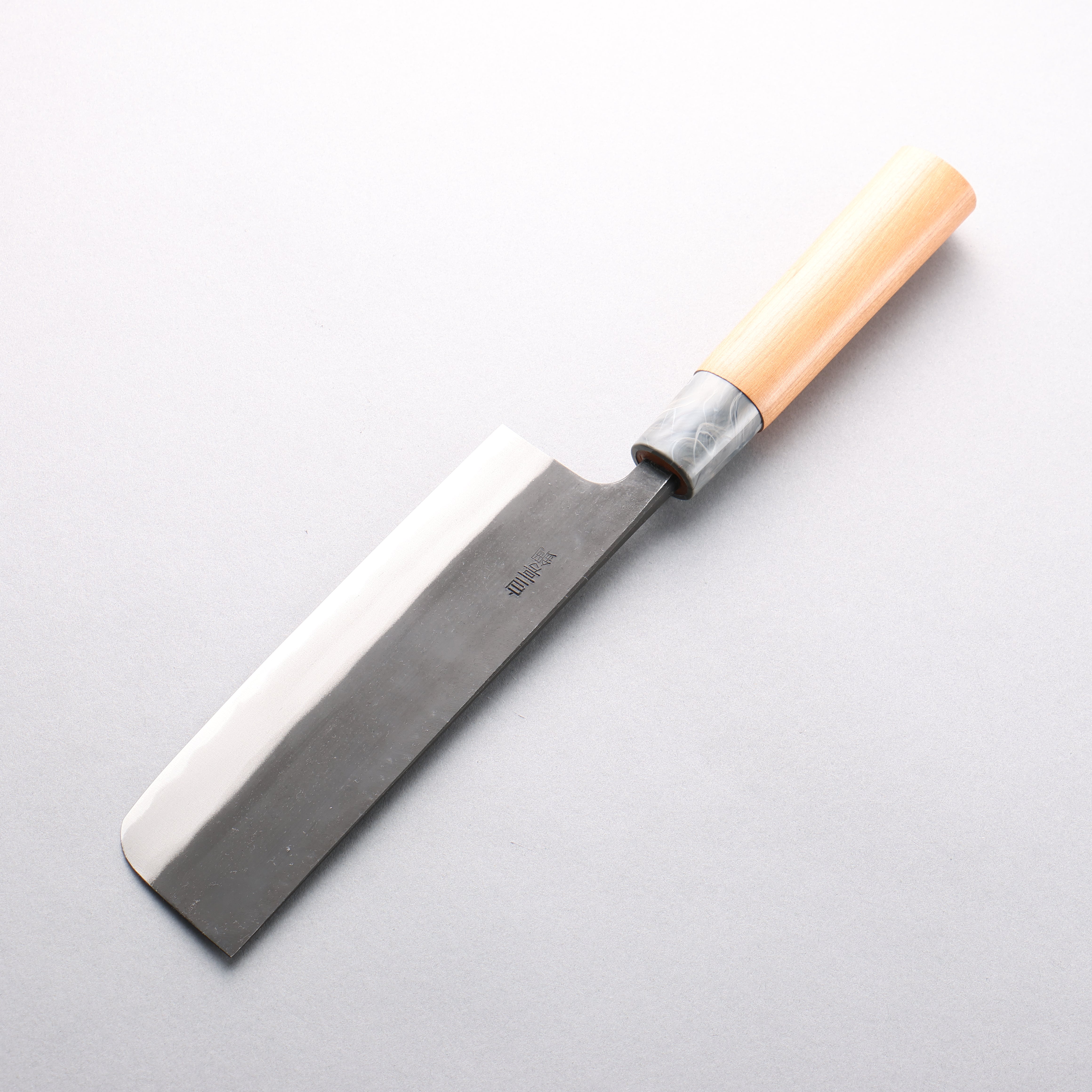 山本 直 白鋼二號 黑打 菜切 165mm 櫻桃木 握把 - 清助刃物