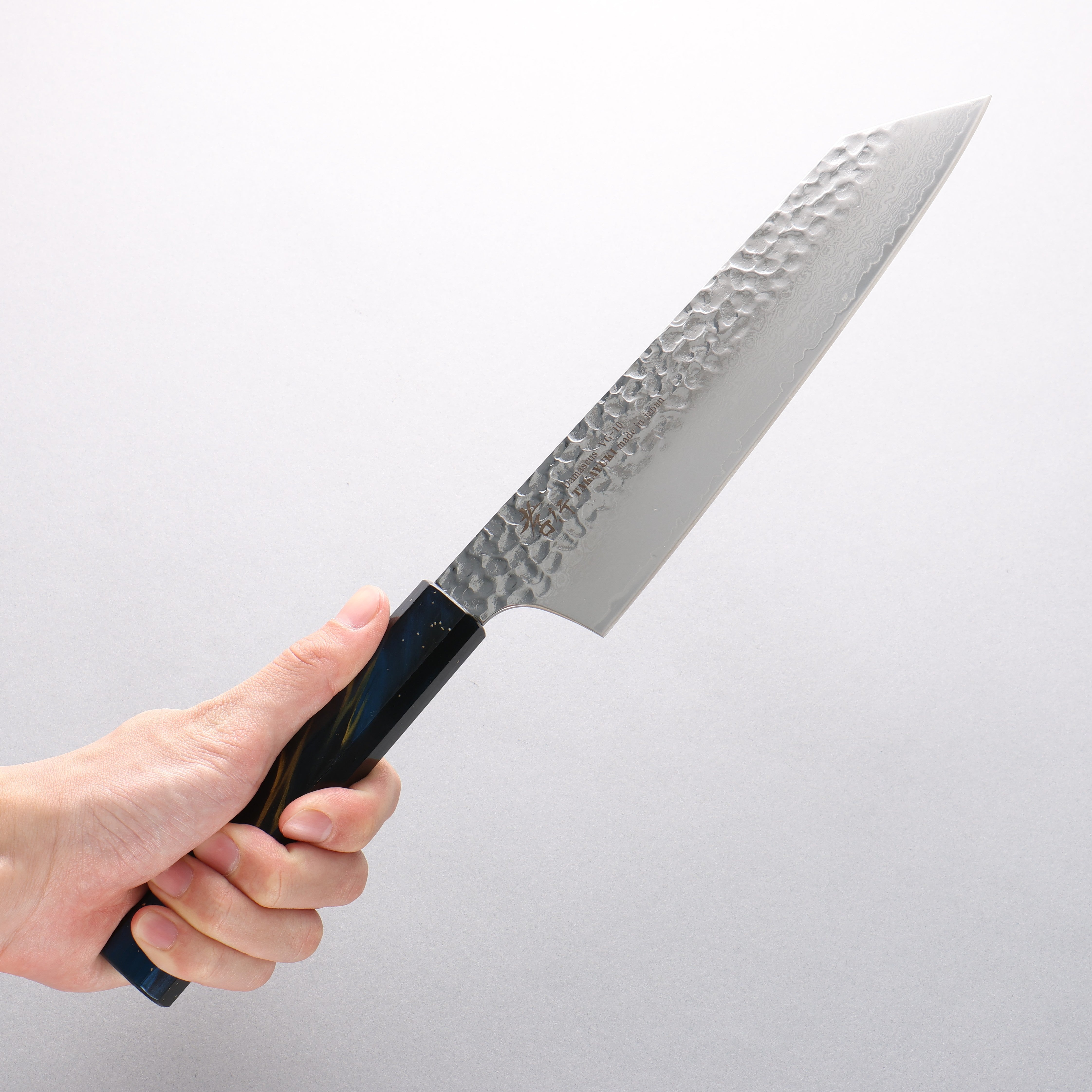 堺 孝行 VG10 33層大馬士革紋 劍型牛刀 190mm 櫟木漆塗（彩宇）握把 - 清助刃物