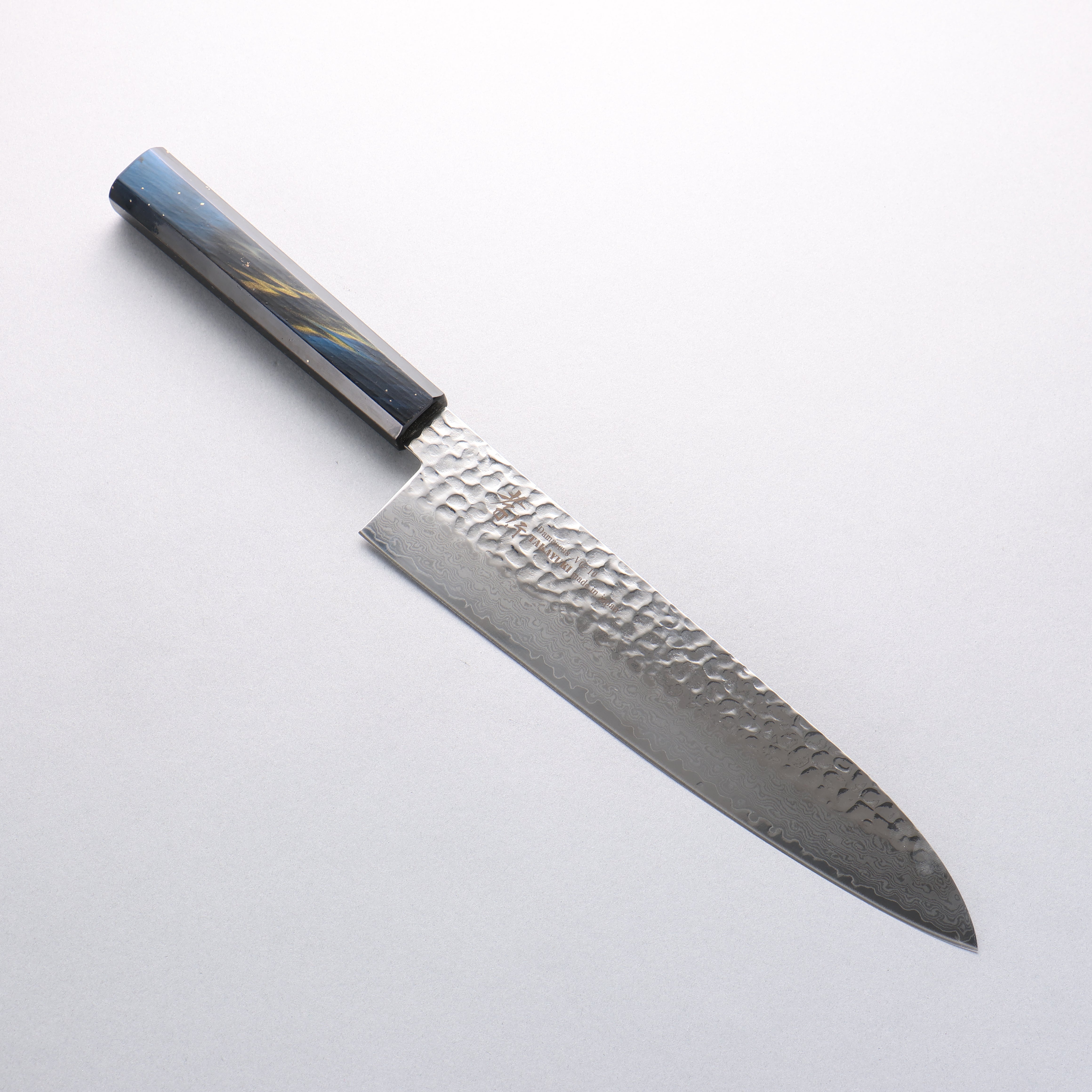 堺 孝行 VG10 33層大馬士革紋 牛刀 240mm 櫟木漆塗（彩宇）握把 - 清助刃物