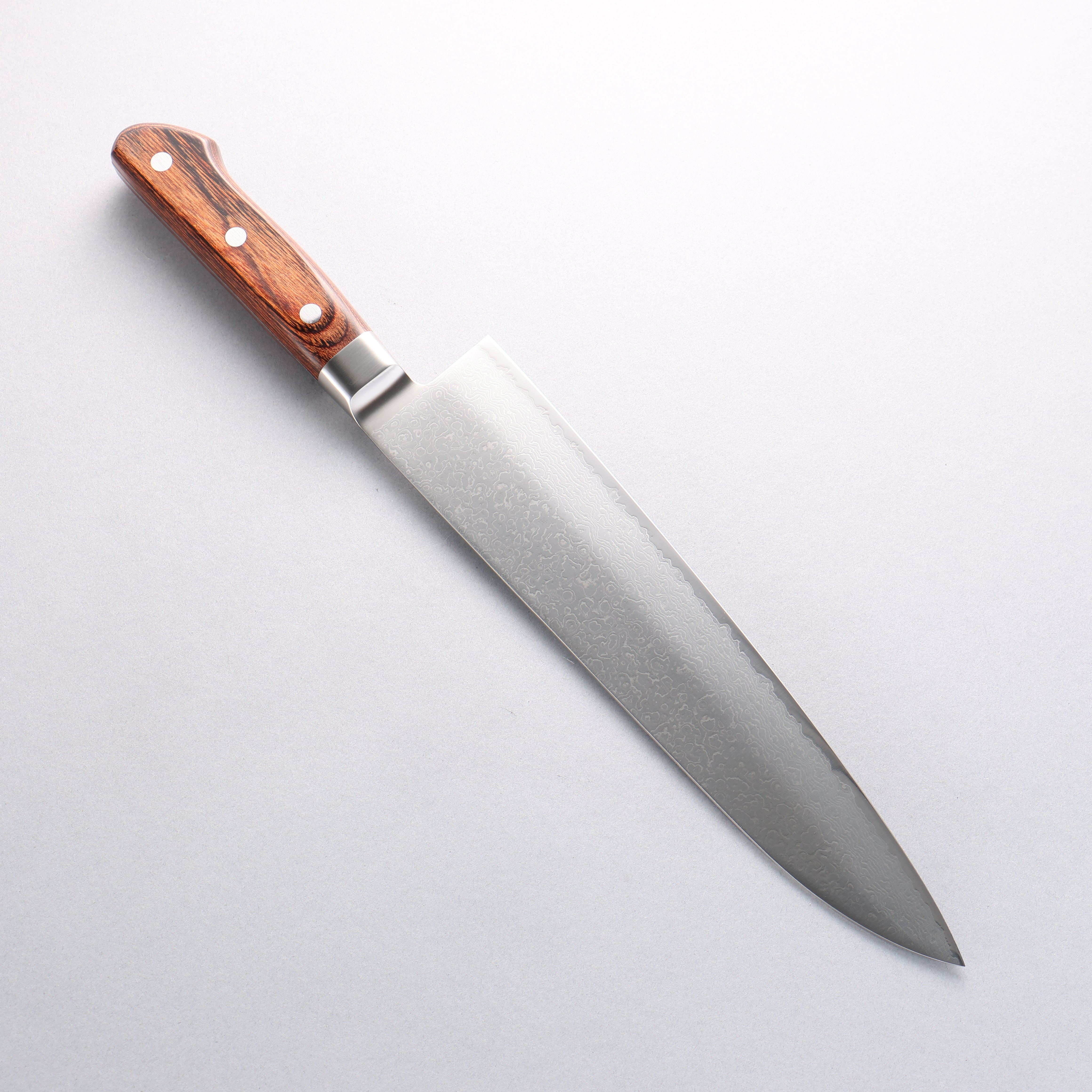 玉鋼 響十 63層 大馬士革紋 牛刀 240mm KP-1104十 - 清助刃物