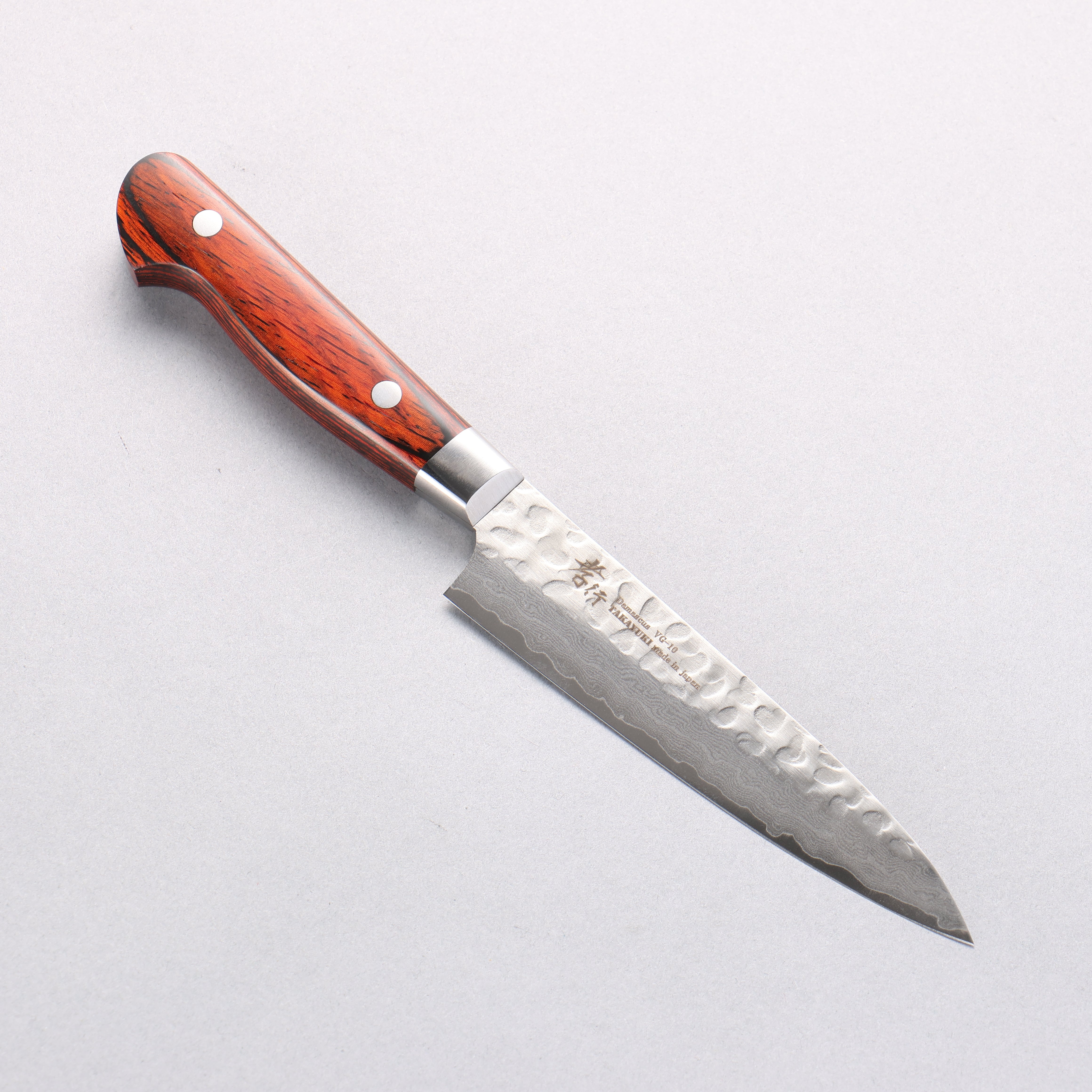 堺 孝行 VG10 33層大馬士革紋 多用途小刀 120mm 桃花心合成木 握把 - 清助刃物