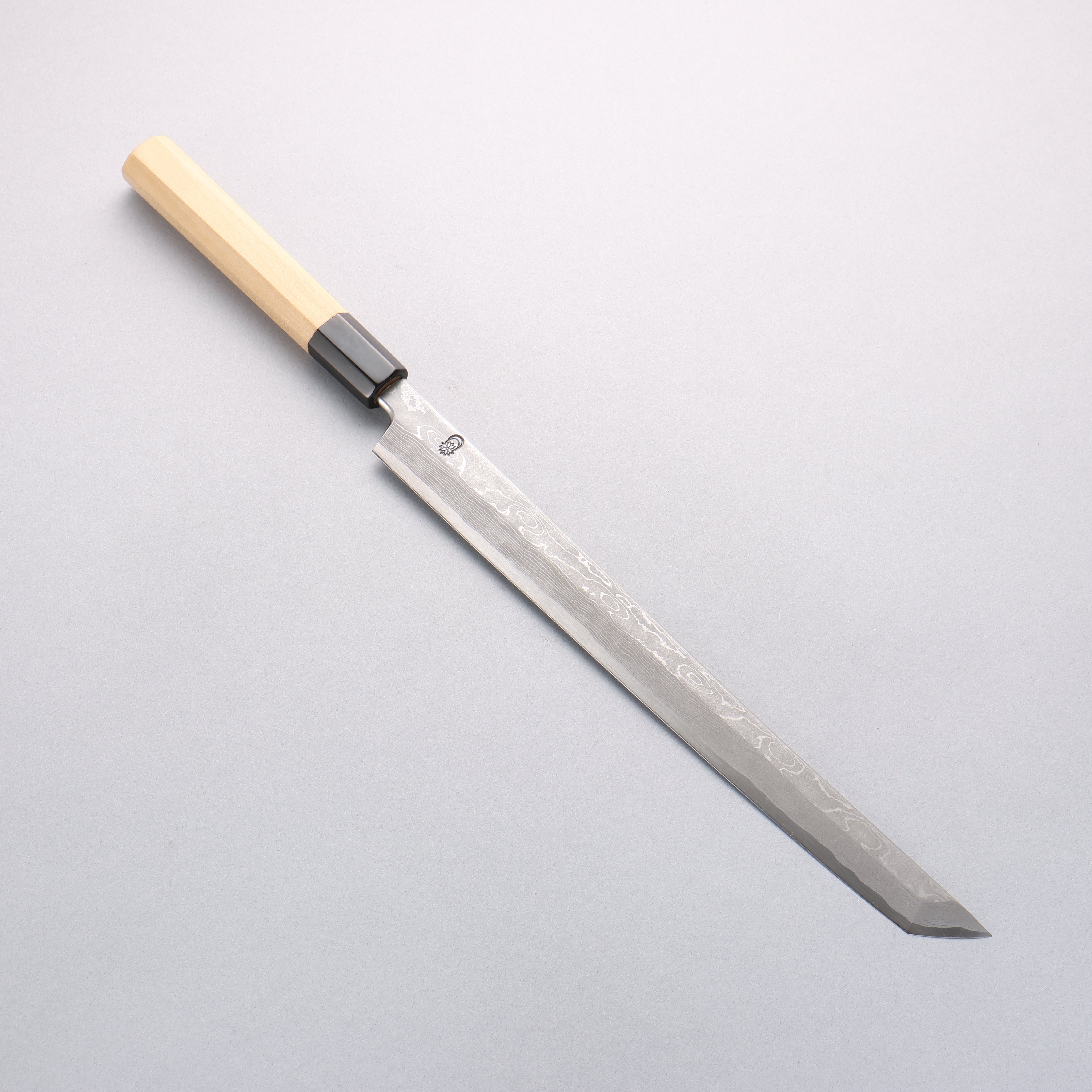 菊月 青鋼一號 大馬士革紋 先丸蛸引 300mm 木蘭握把 - 清助刃物