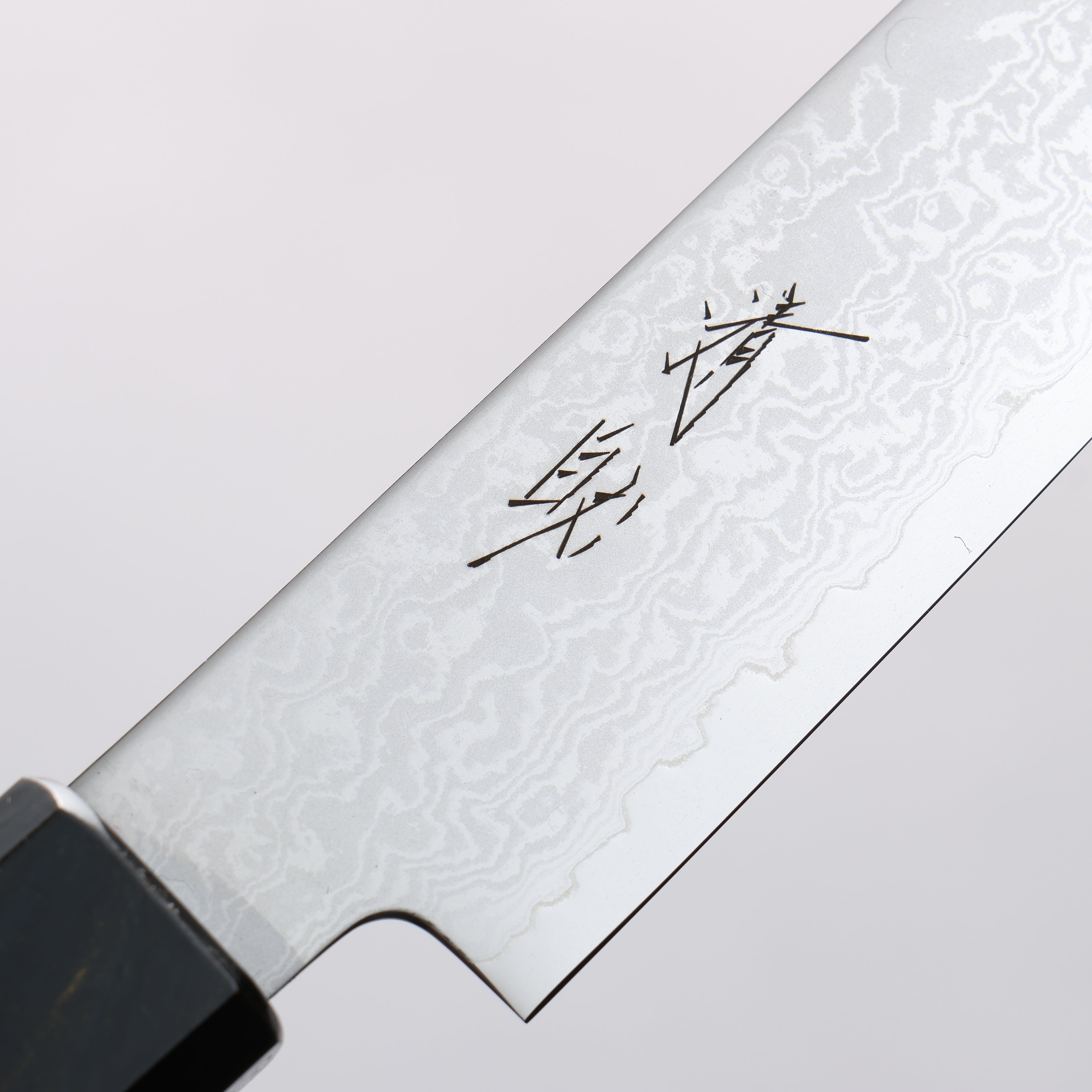 清助 VG10 大馬士革紋 切付多用途小刀 180mm 深藍金漆塗 握把 - 清助刃物