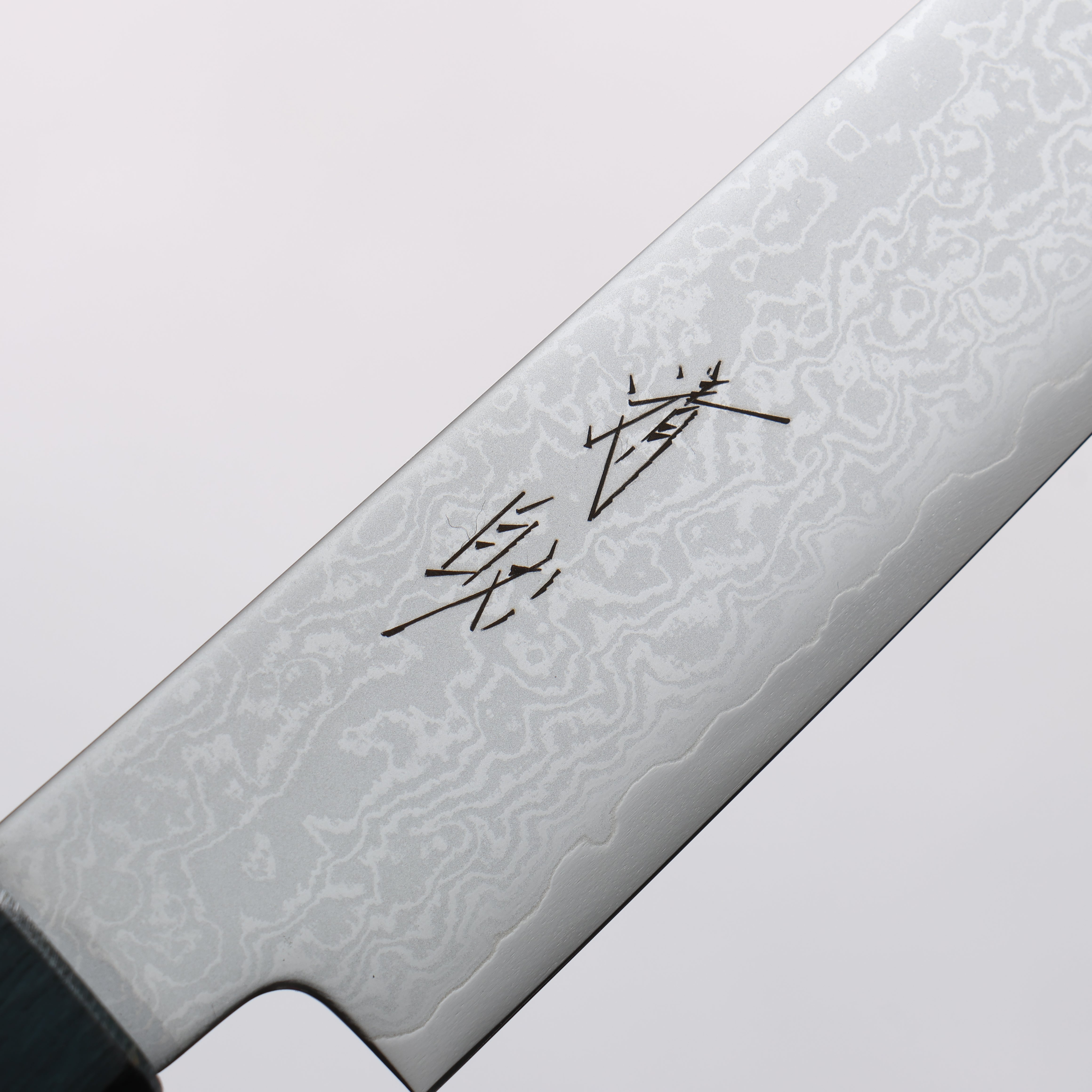 清助 VG10 大馬士革紋 切付多用途小刀 180mm 橡木（靛藍染色） 握把 - 清助刃物