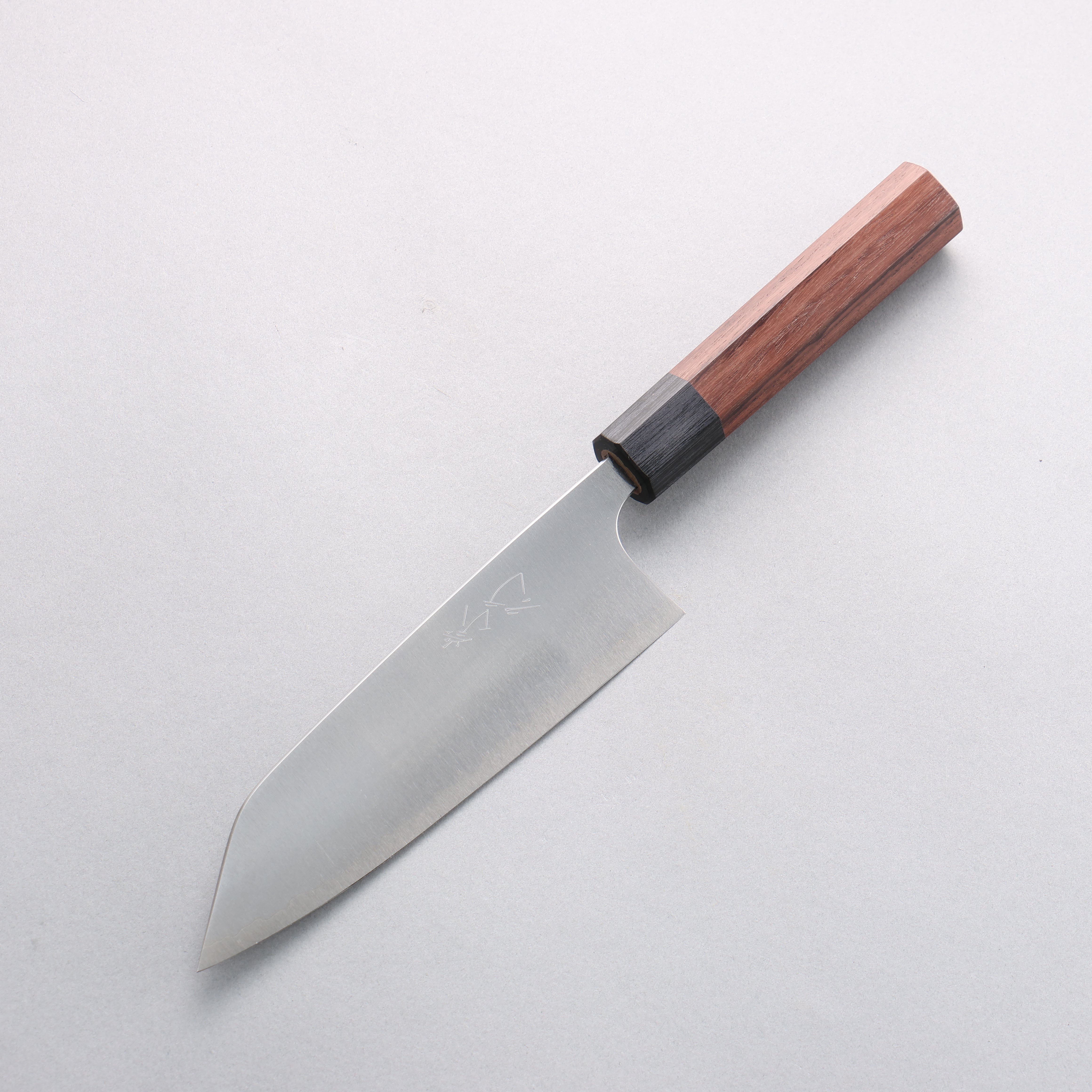 柴田崇行 甲鐵 超級青鋼 三德刀 165mm 紫檀木 握把 - 清助刃物