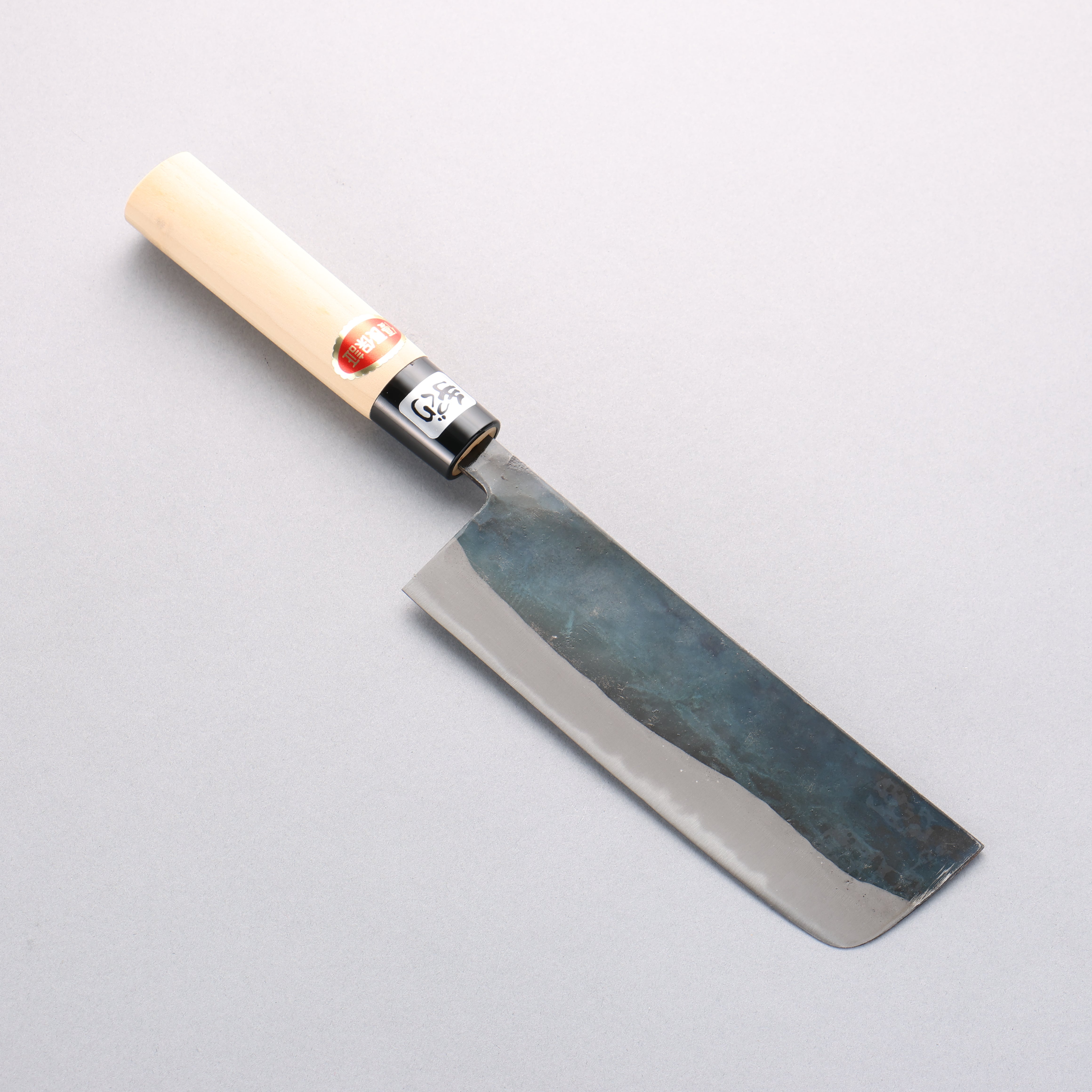 兼常 白鋼二號 黑打 菜切 165mm 木蘭 握把 - 清助刃物
