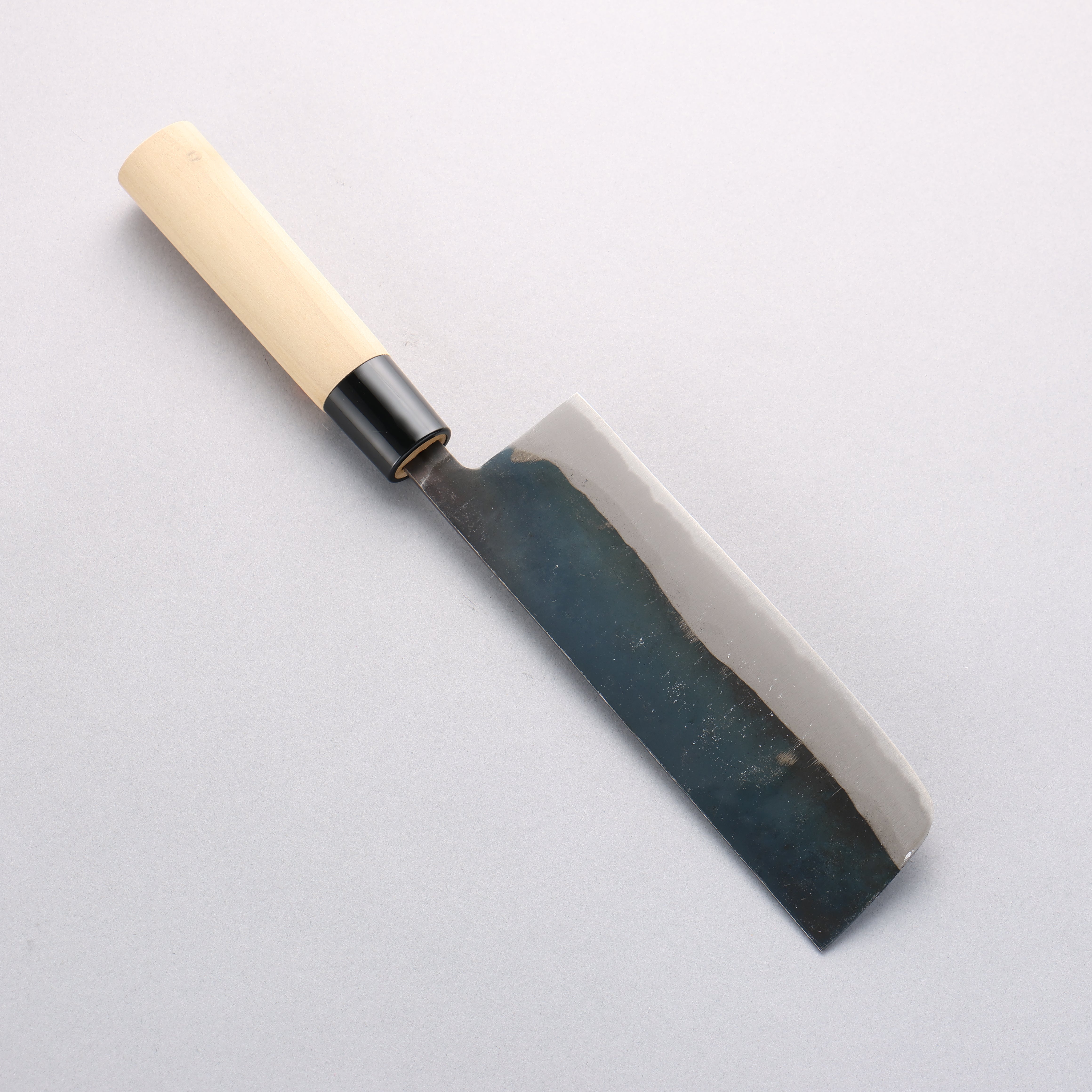 兼常 白鋼二號 黑打 菜切 165mm 木蘭 握把 - 清助刃物