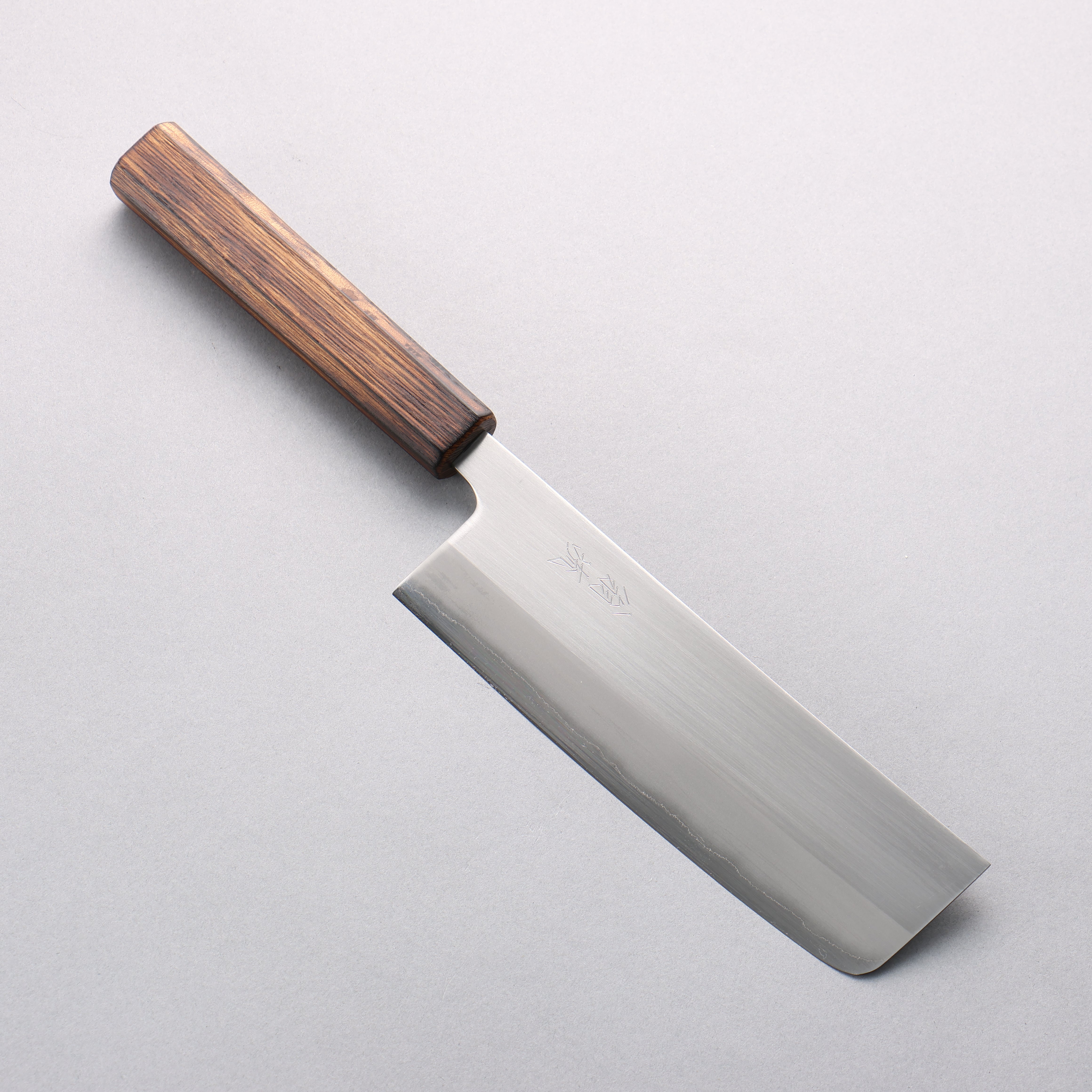 翁流 白鋼一號 菜切 165mm 燒櫟木 握把 - 清助刃物