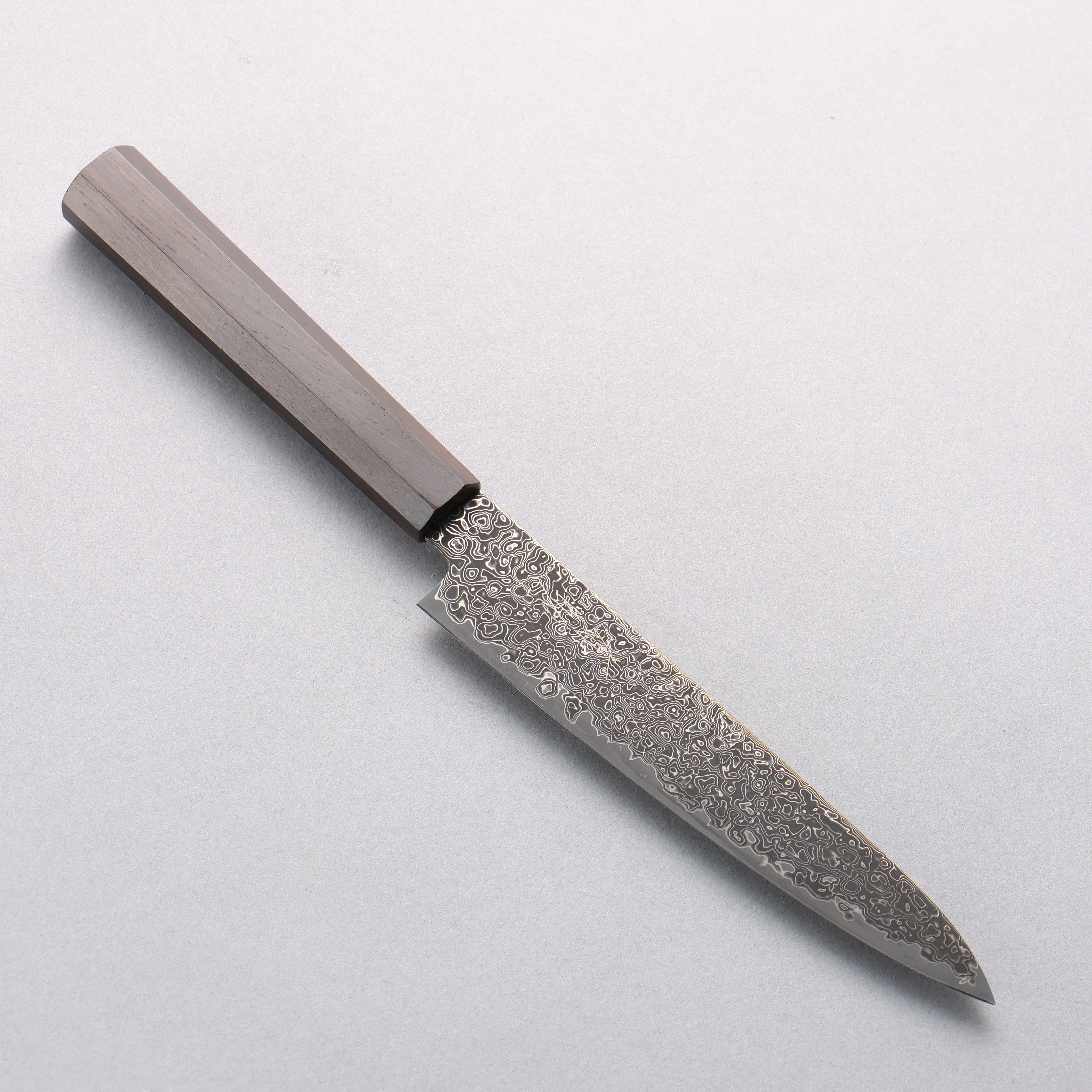 清助 SG2 黑色大馬士革紋 打磨處理 多用途小刀 150mm 黑檀 握把 - 清助刃物