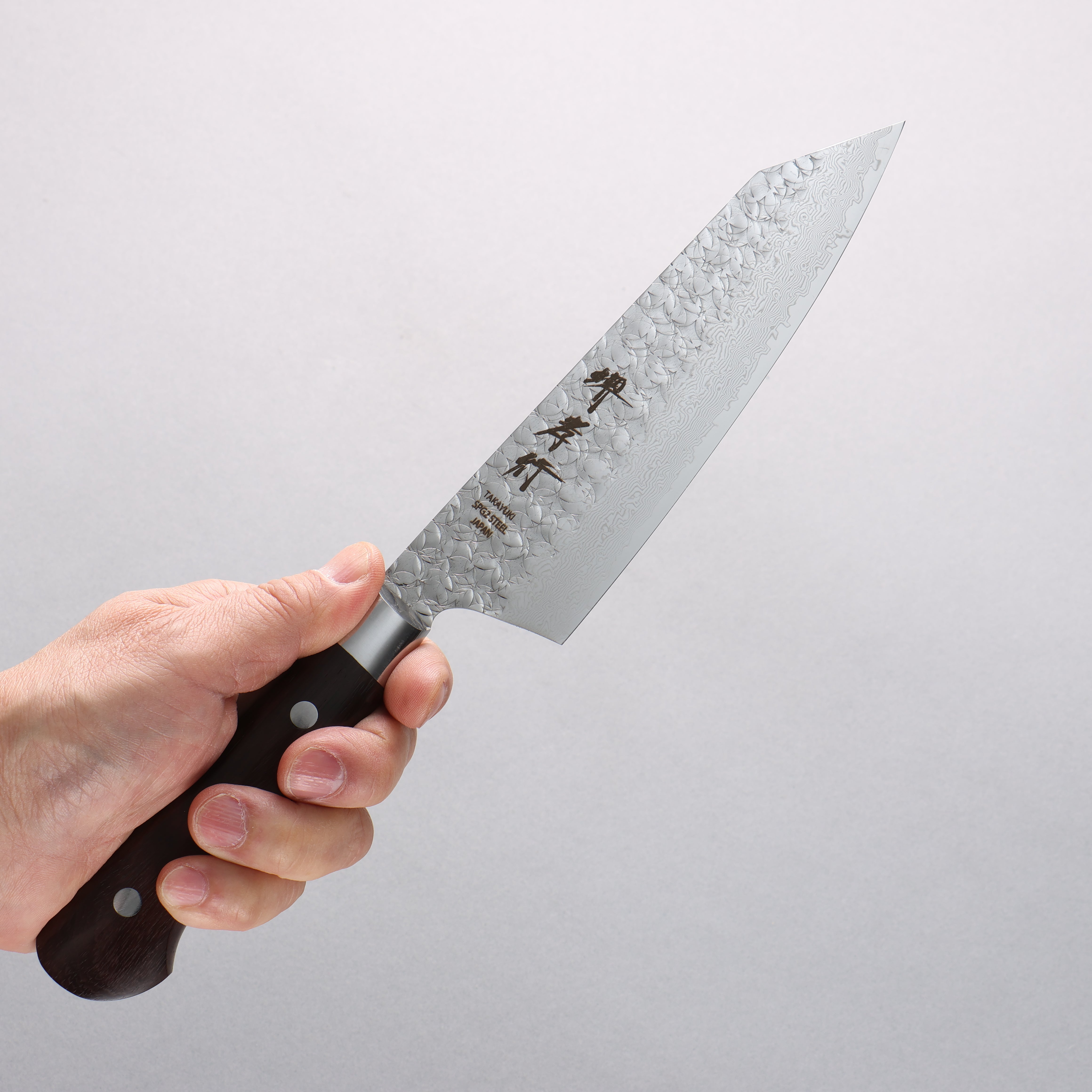 堺 孝行 SG2 鎚目 大馬士革紋 打磨處理 劍型三德刀 160mm 紫檀木 握把 - 清助刃物