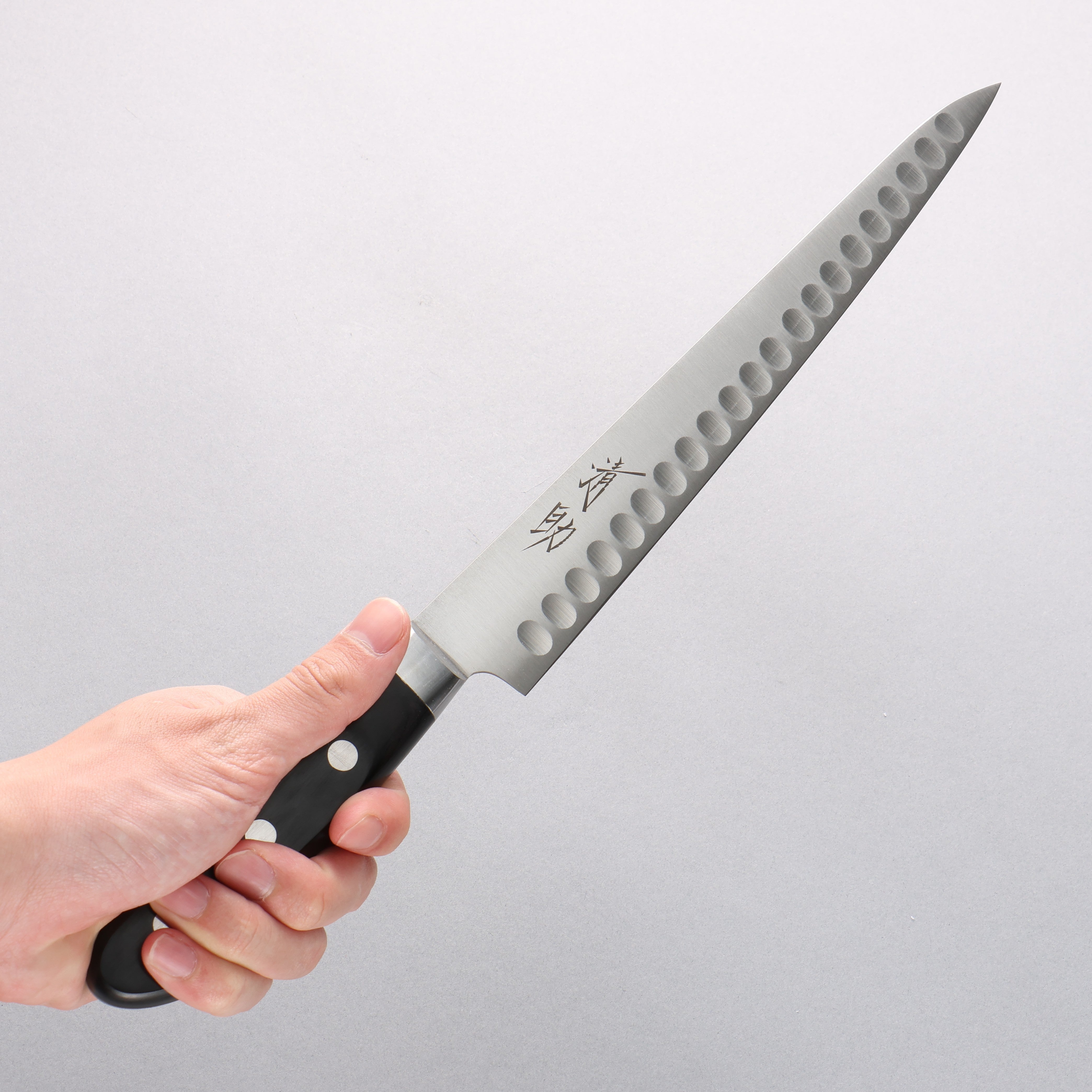 清助 瑞典鋼 鮭魚筋引 240mm 黑合成木 握把 - 清助刃物