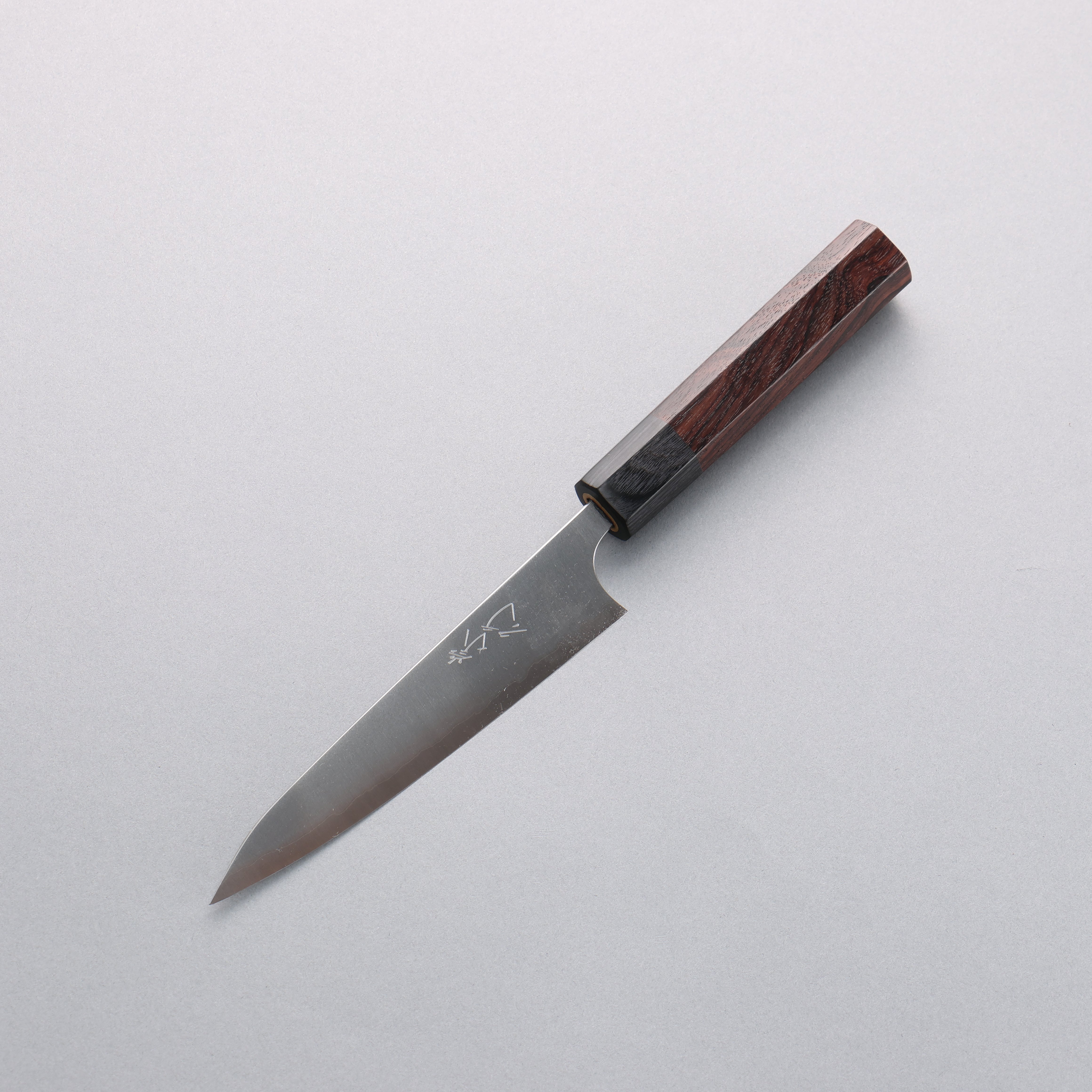 柴田崇行 甲鐵 超級青鋼 多用途小刀 135mm 紫檀木 握把 - 清助刃物